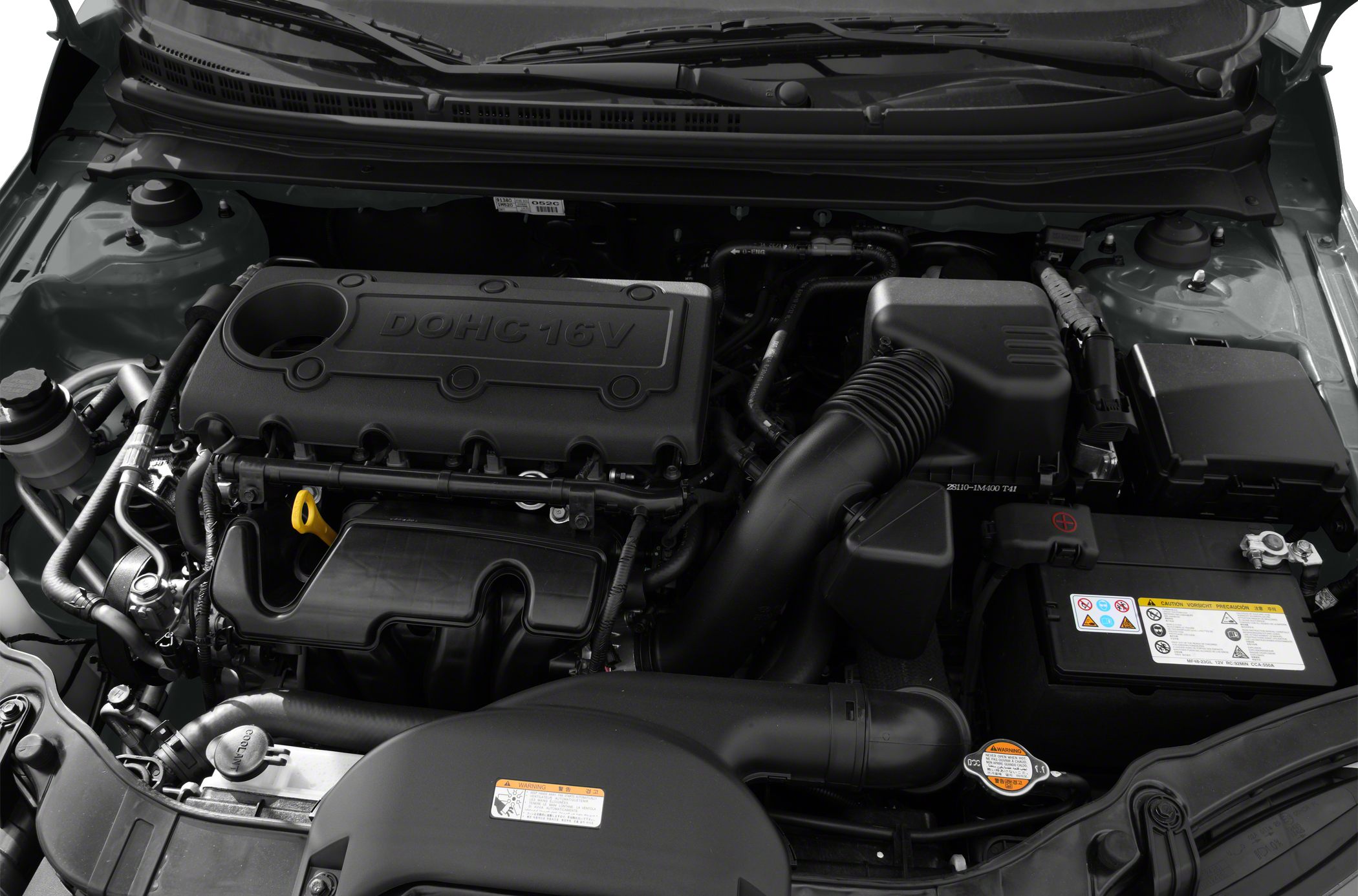 16-valve DOHC engine bay close-up with visible cover and components