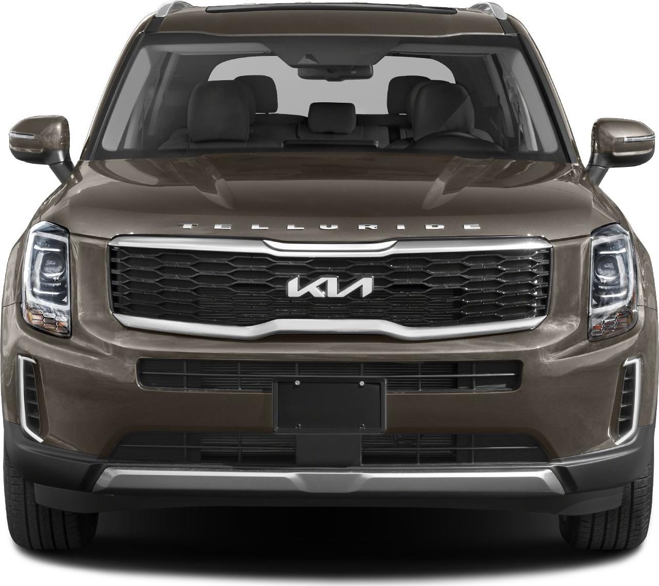 Prominent SUV front grille with LED headlights and roof rails