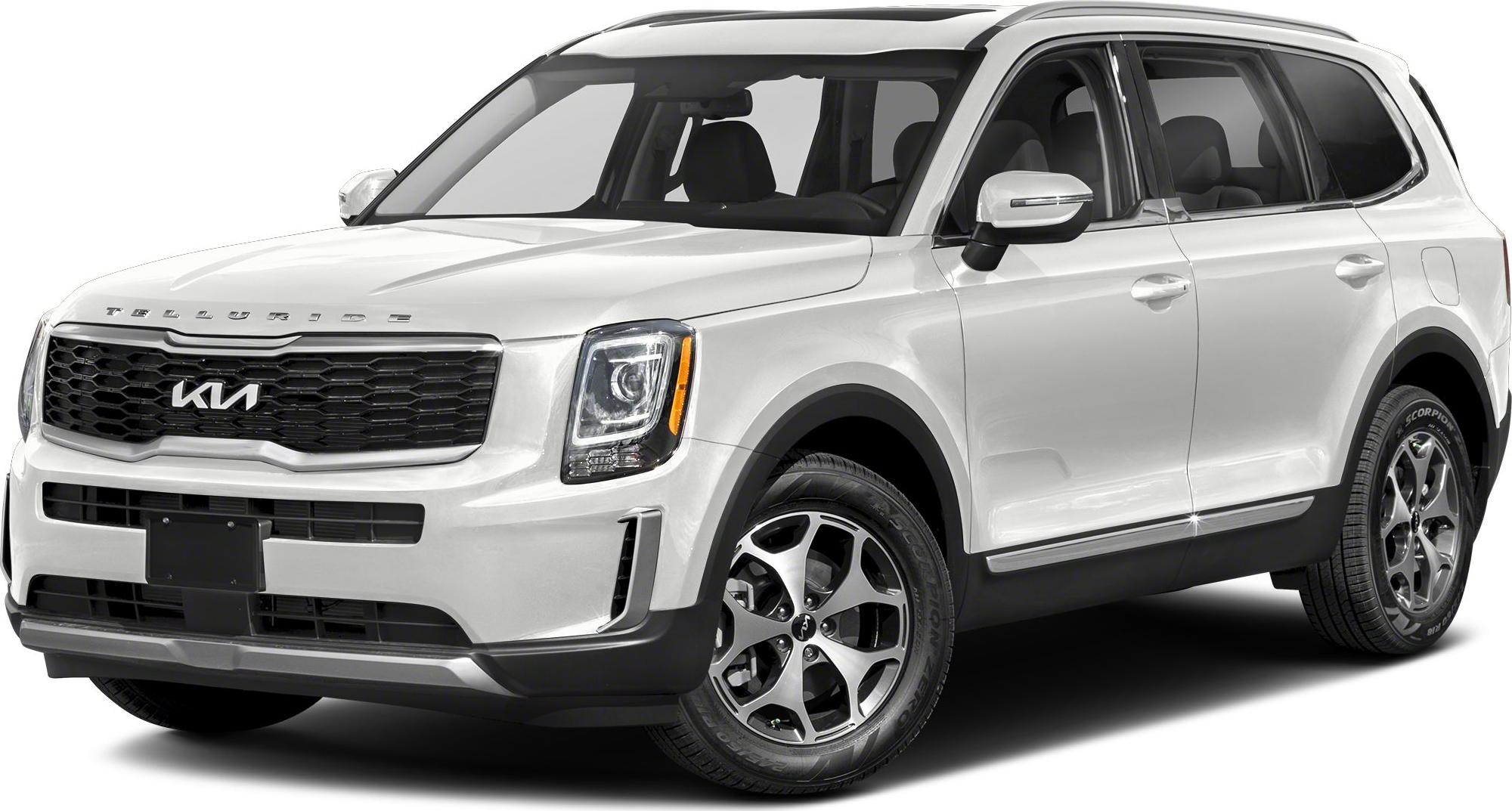 Front side view focusing on honeycomb grille and LED headlights.