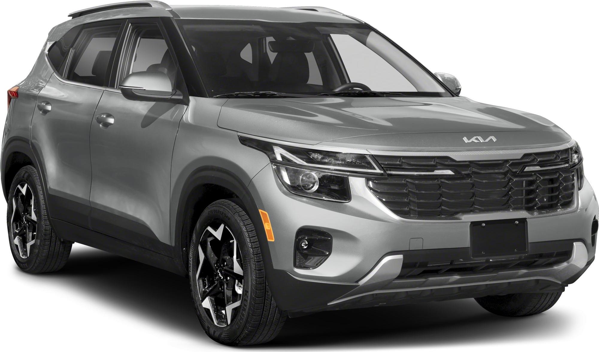 Front grille and LED headlights of a modern compact SUV