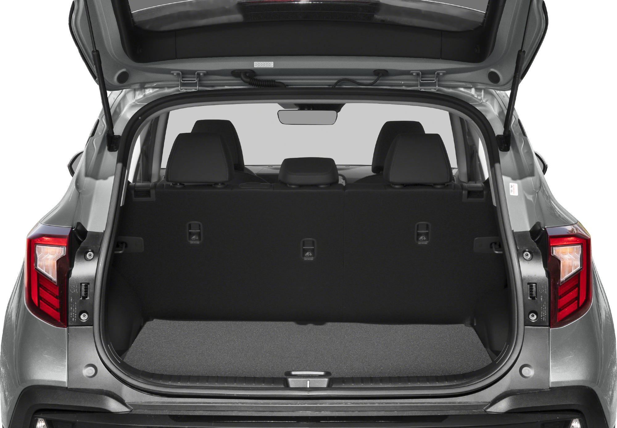 Open rear hatch with spacious cargo area and rear seats