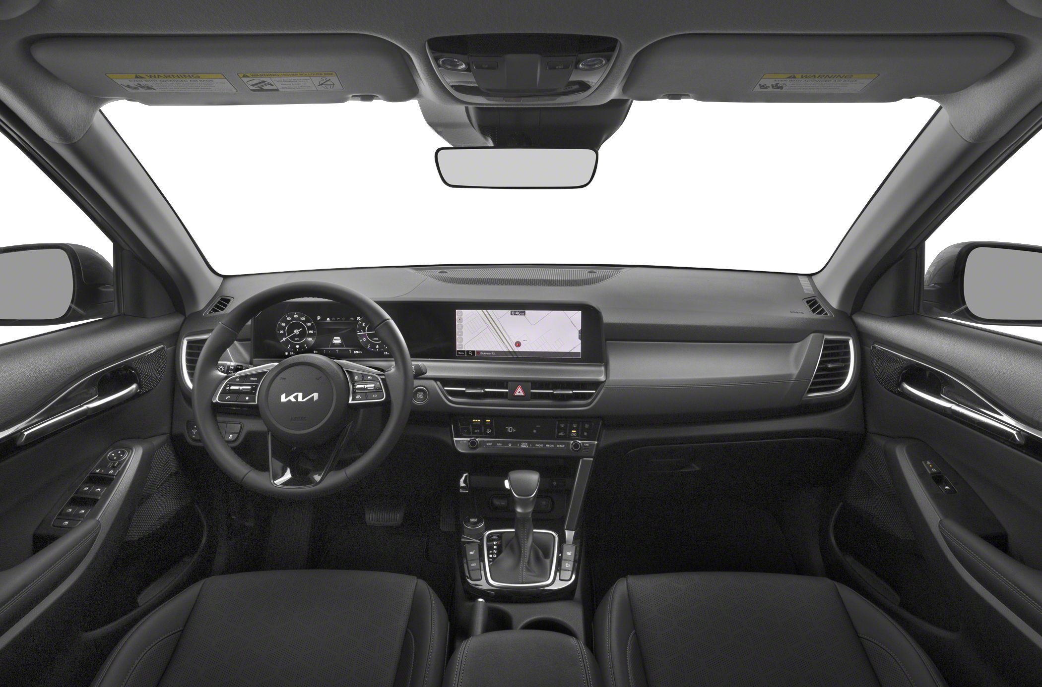 Digital dashboard and touchscreen infotainment in modern car interior