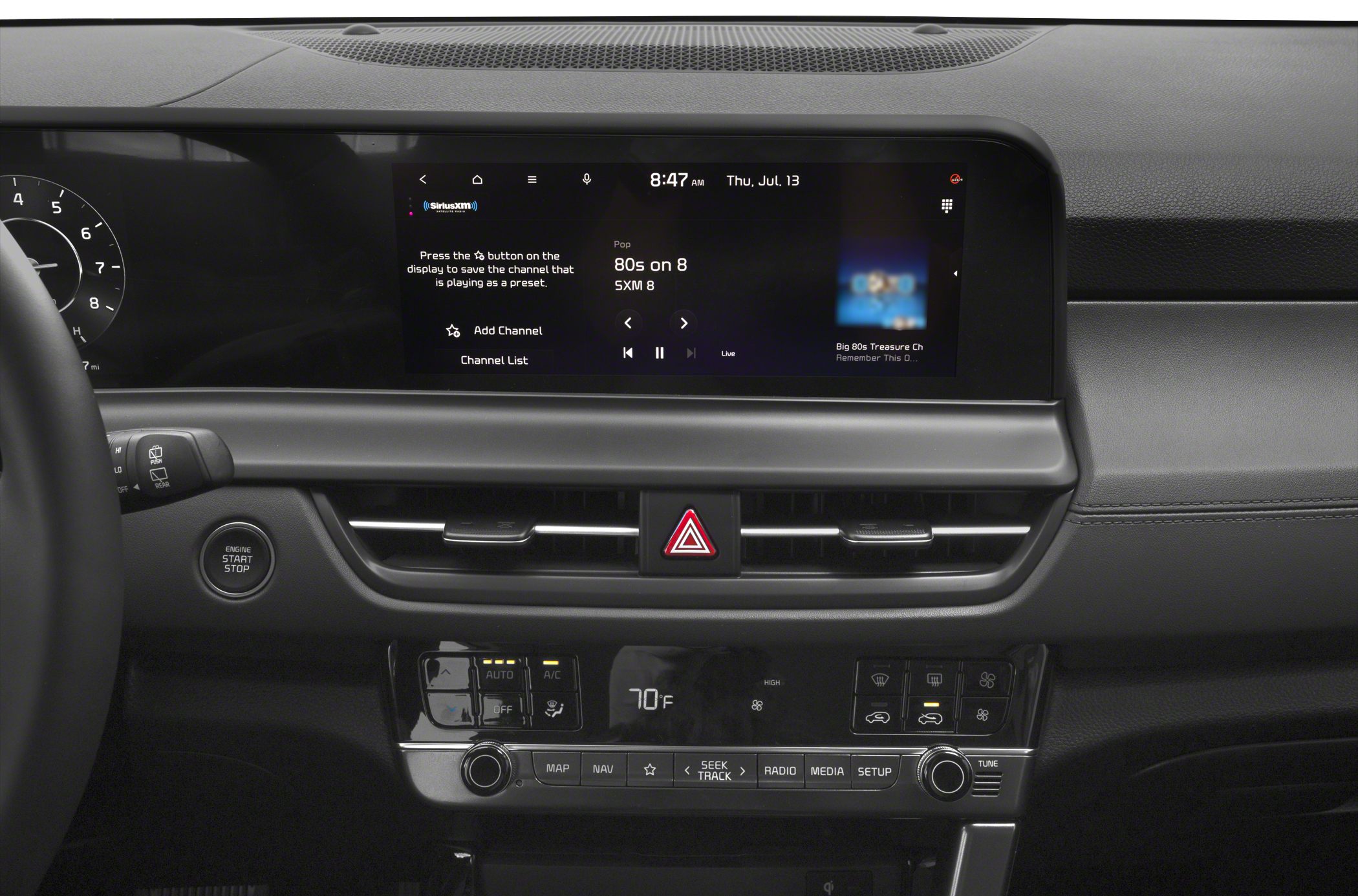 Digital dashboard and touchscreen infotainment with climate controls