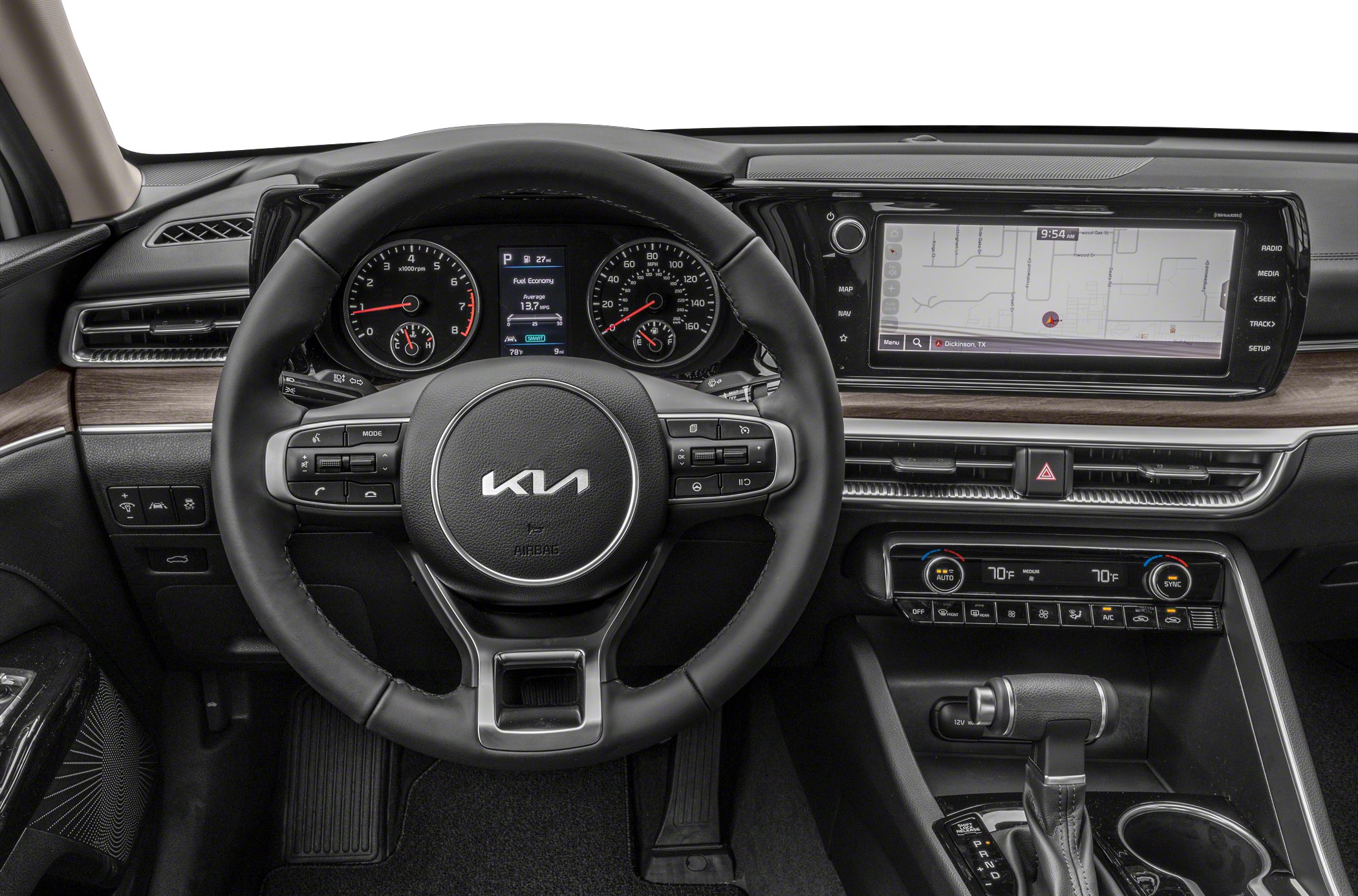 Digital instrument cluster and touchscreen infotainment with steering wheel controls