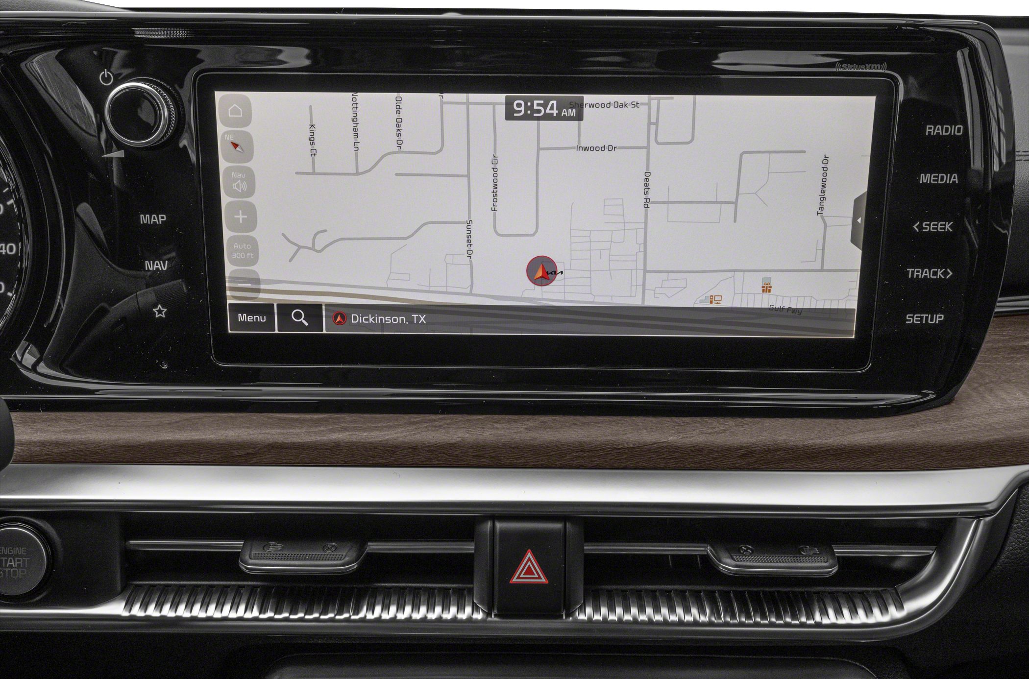 Touchscreen infotainment system with navigation display and media controls