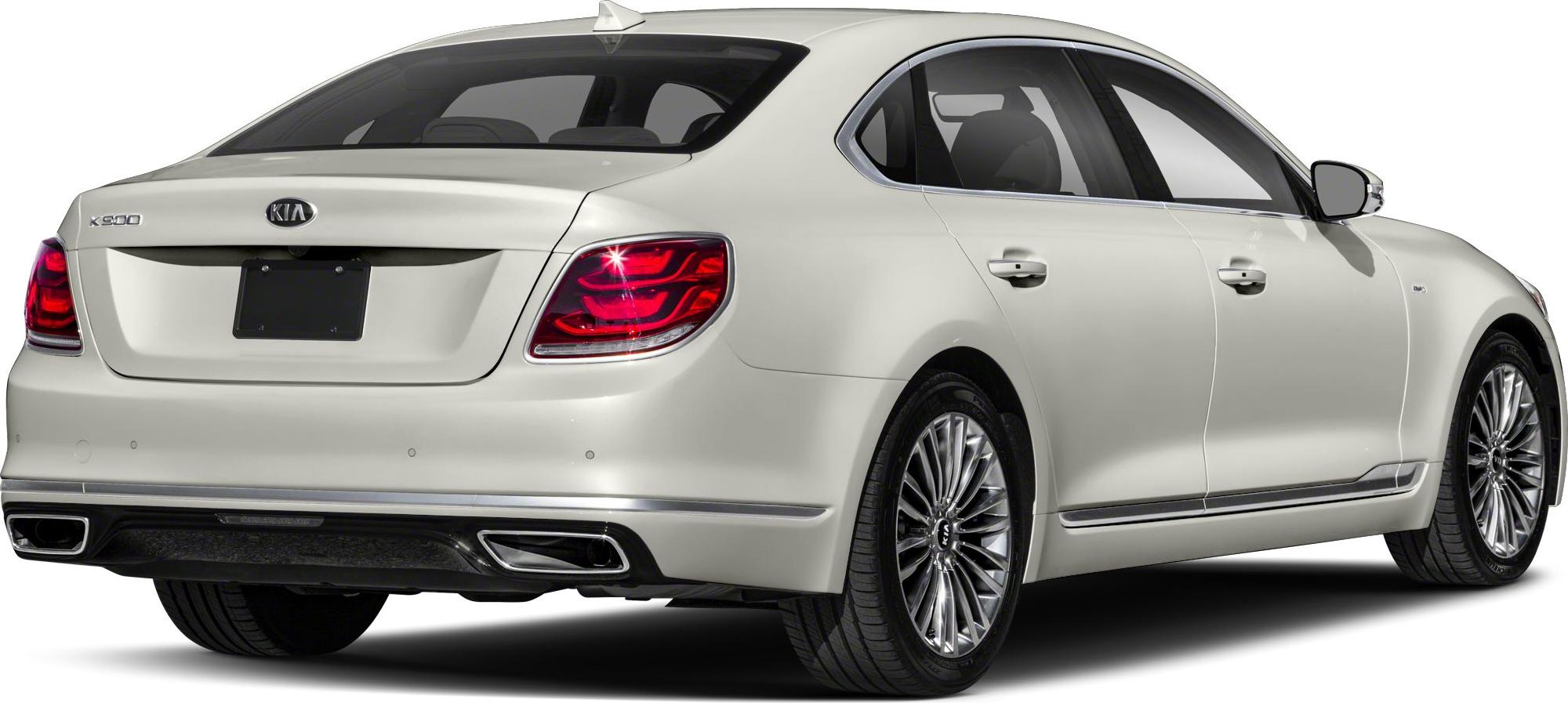 Luxury sedan rear and side with distinctive taillights and alloy wheels