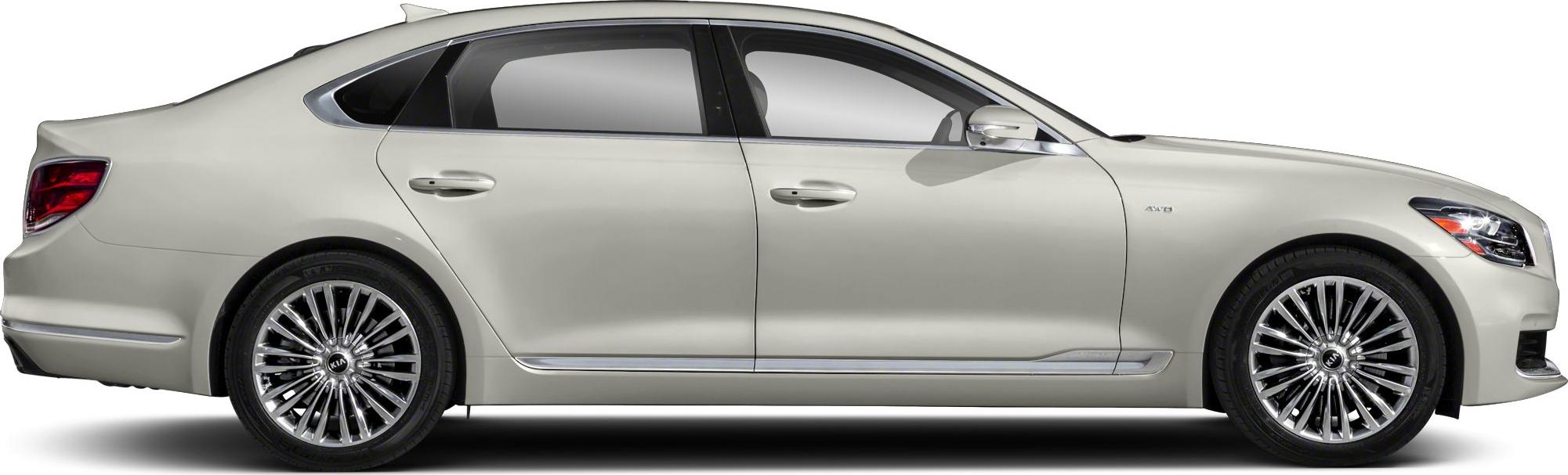 Sleek luxury sedan side with chrome accents and multi-spoke alloy wheels