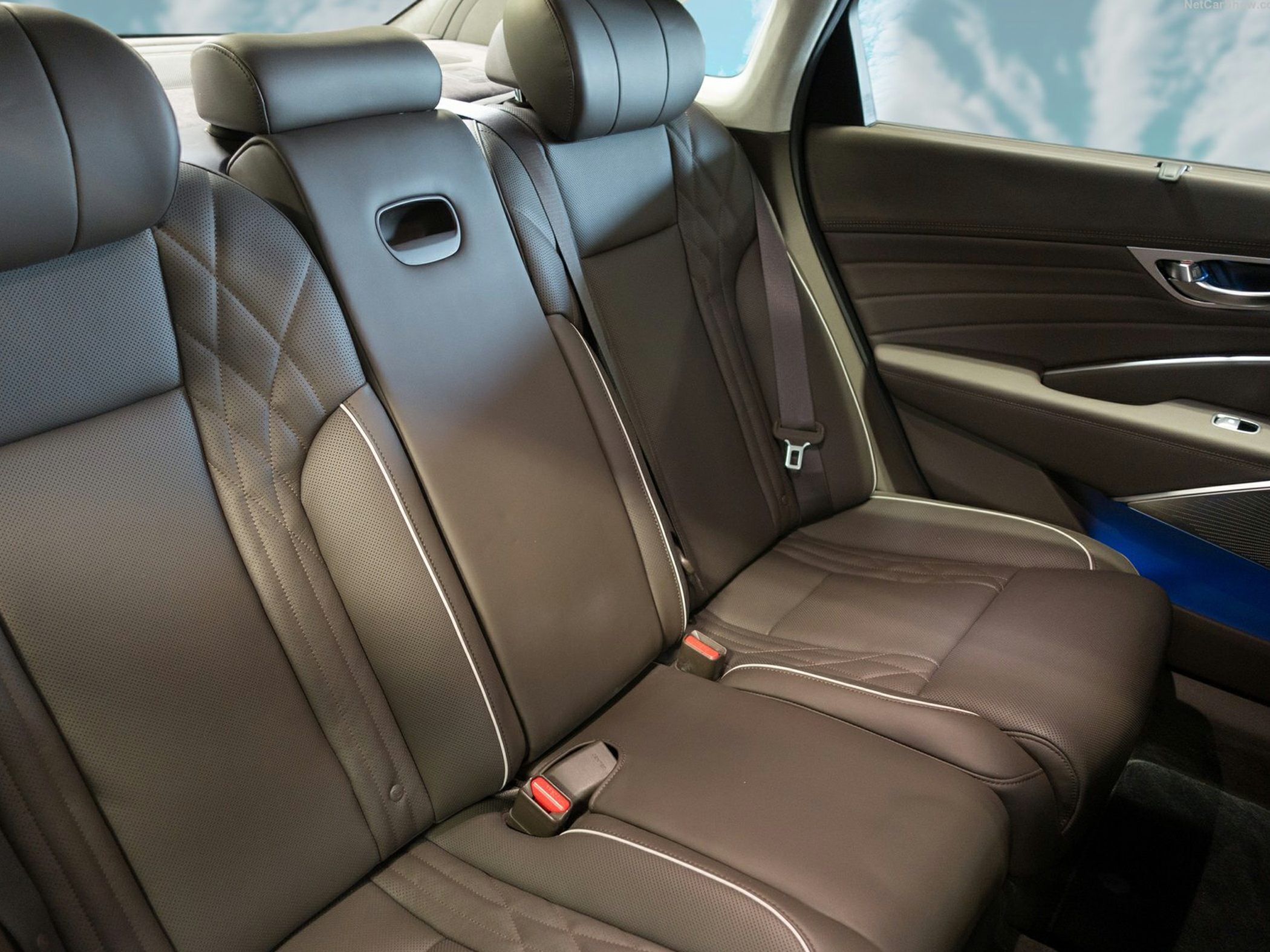 Luxury rear seats with premium leather and stitching
