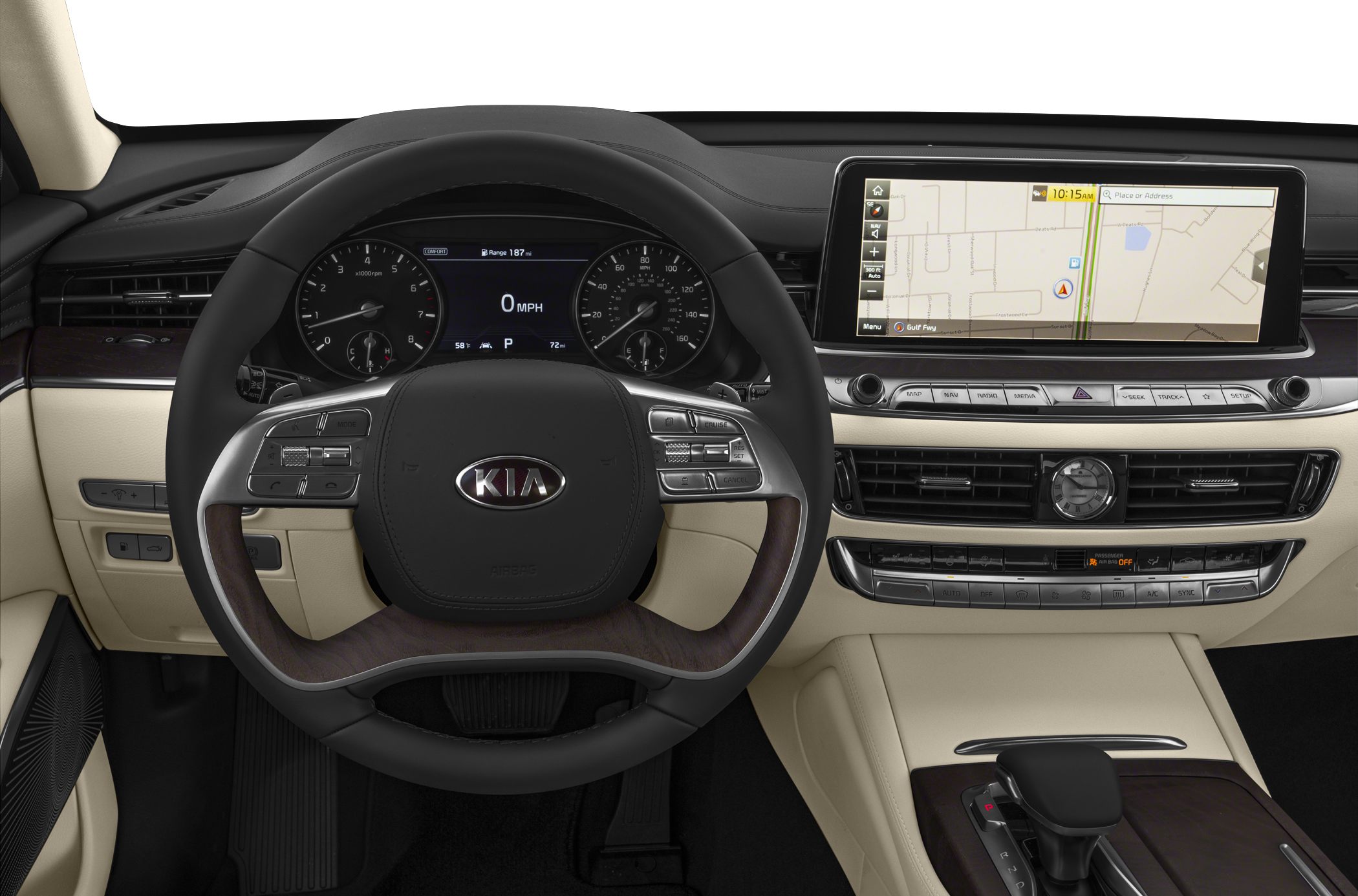 Digital dashboard, multifunction steering wheel, navigation display