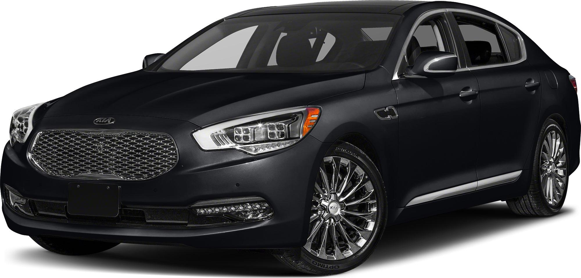Luxury sedan front grille and LED headlights with alloy wheels