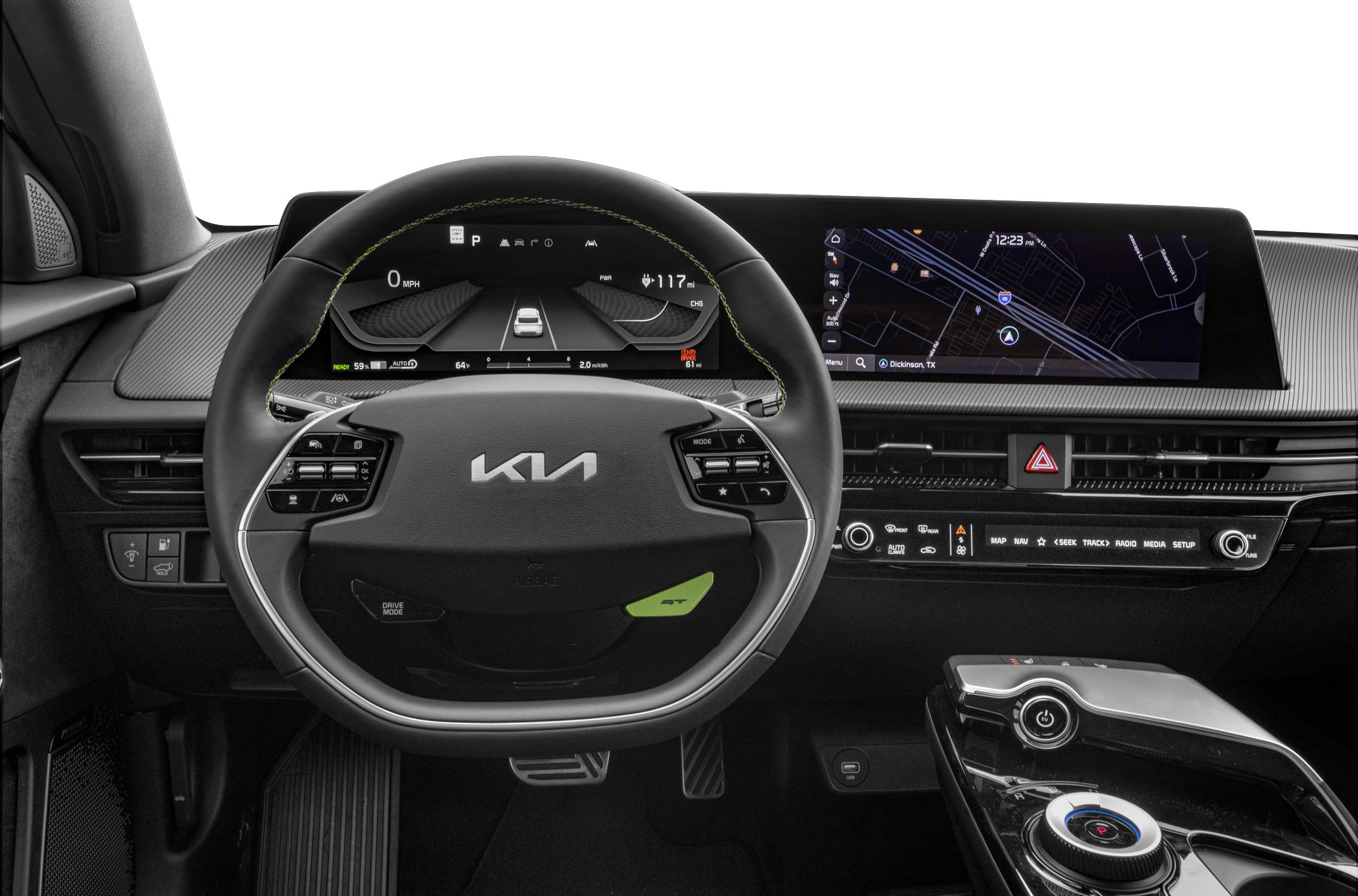 Digital dashboard and navigation display with steering wheel controls