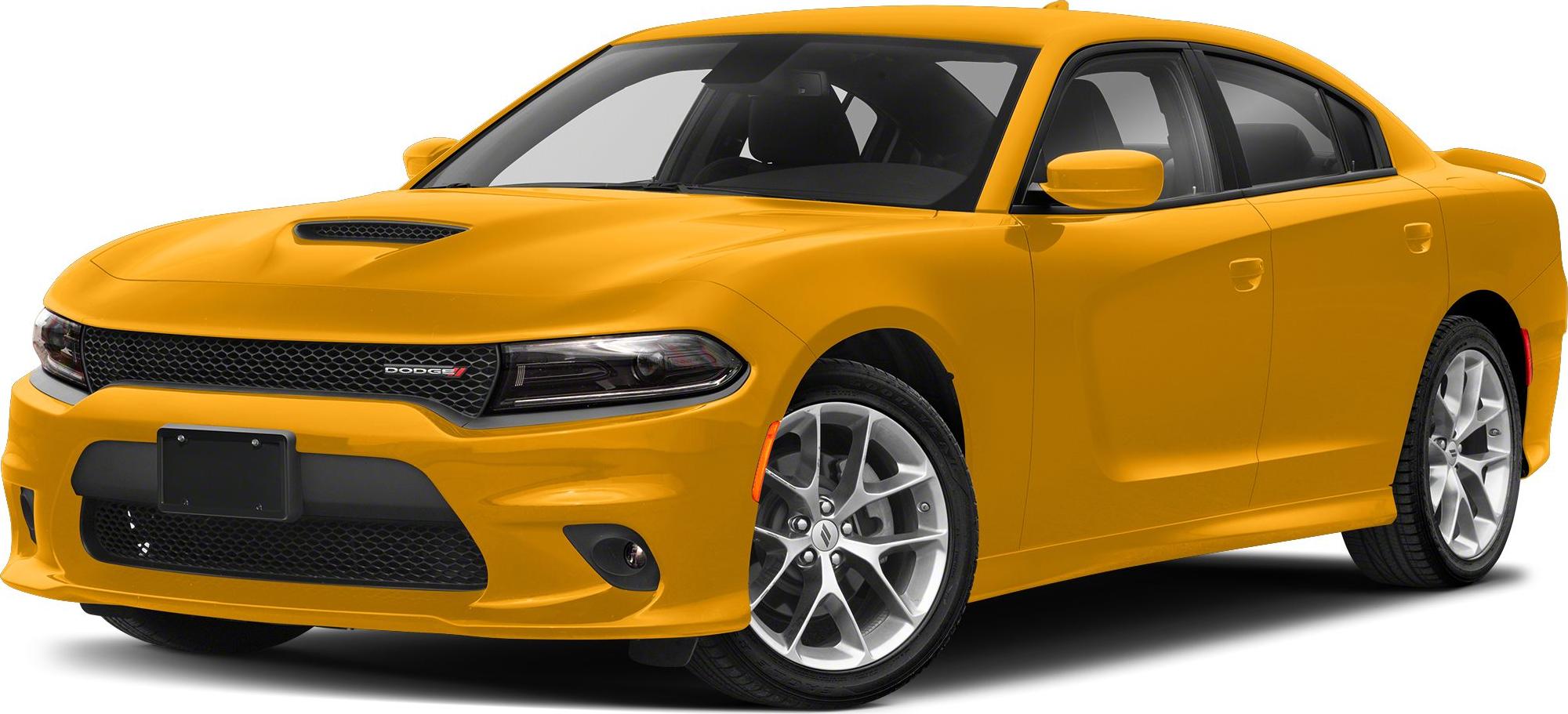 Aggressive front with hood scoop and aerodynamic side profile in bright yellow