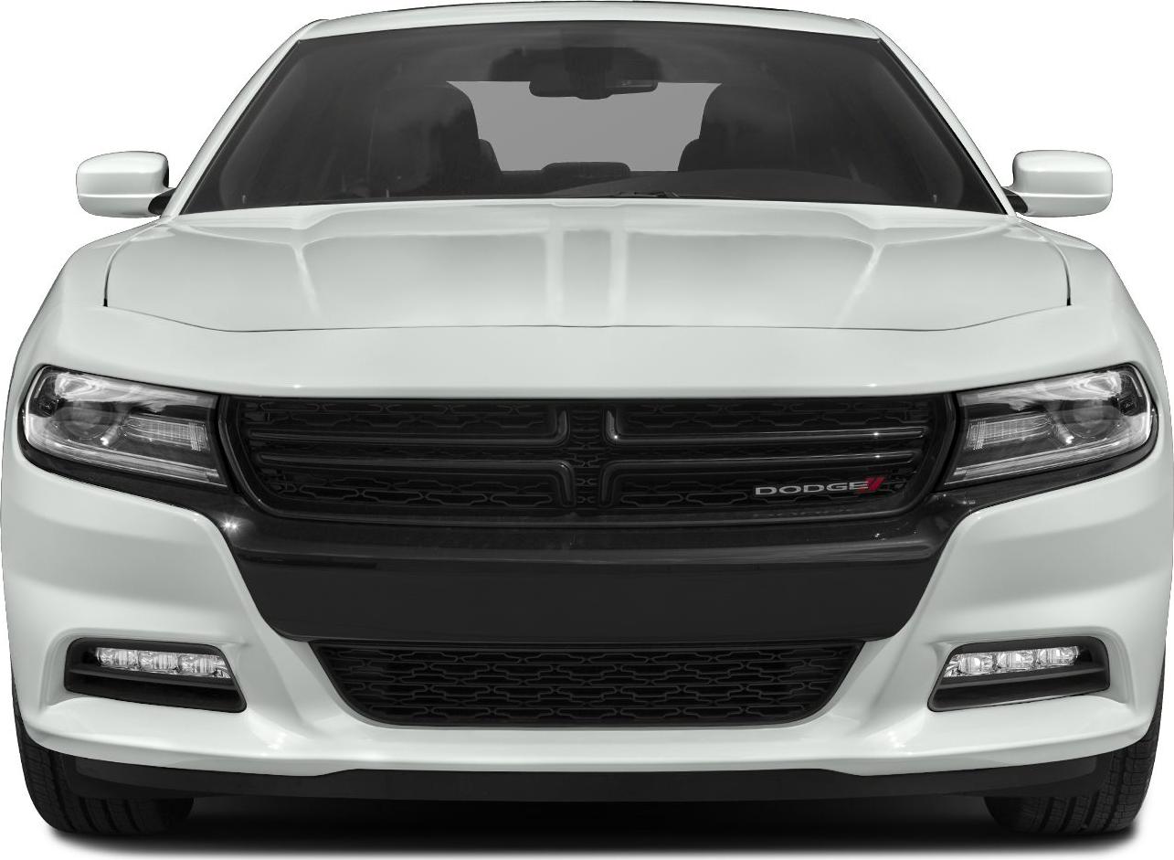 Front view with black grille and LED headlights