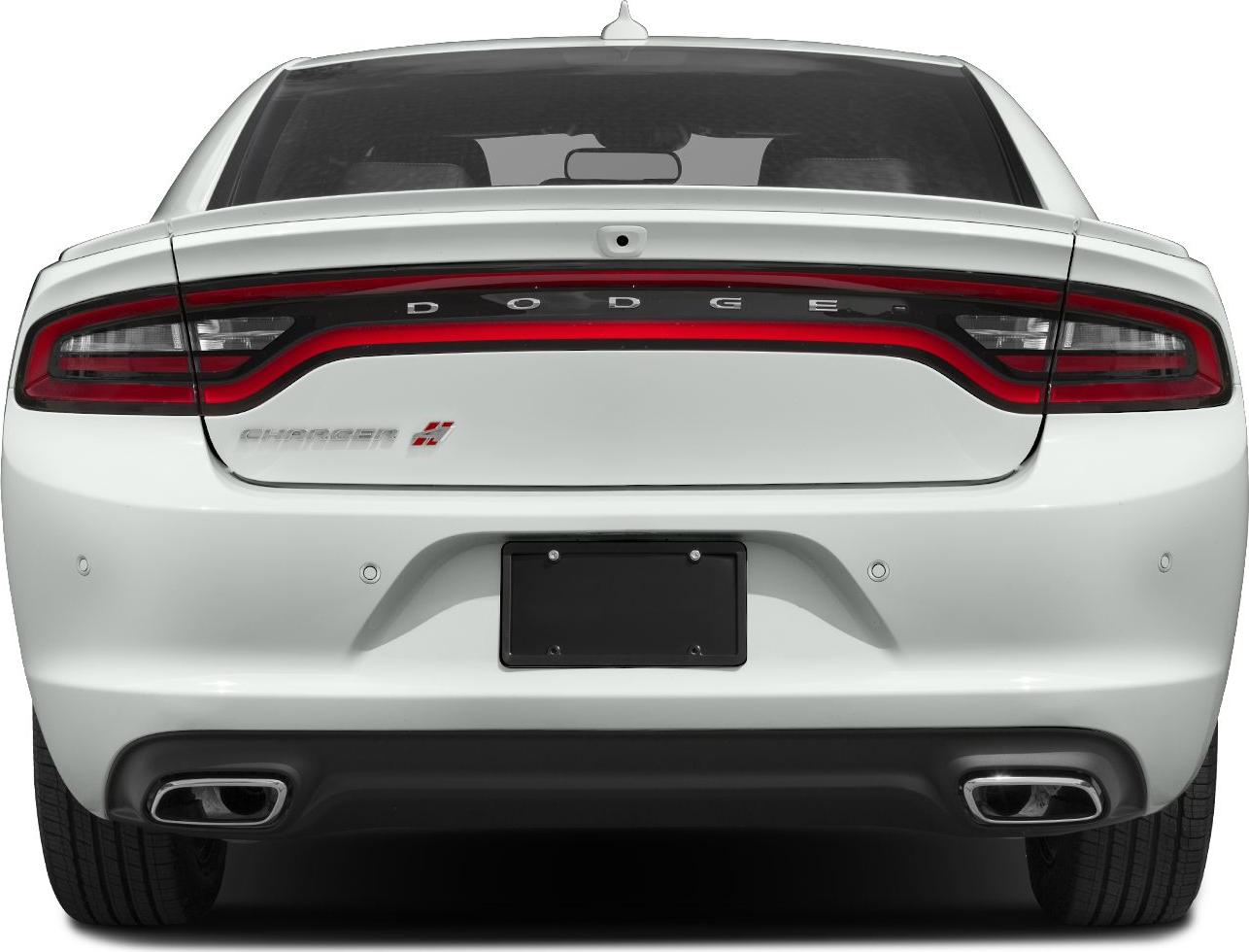 Rear view showing distinctive tail lights and dual exhaust tips