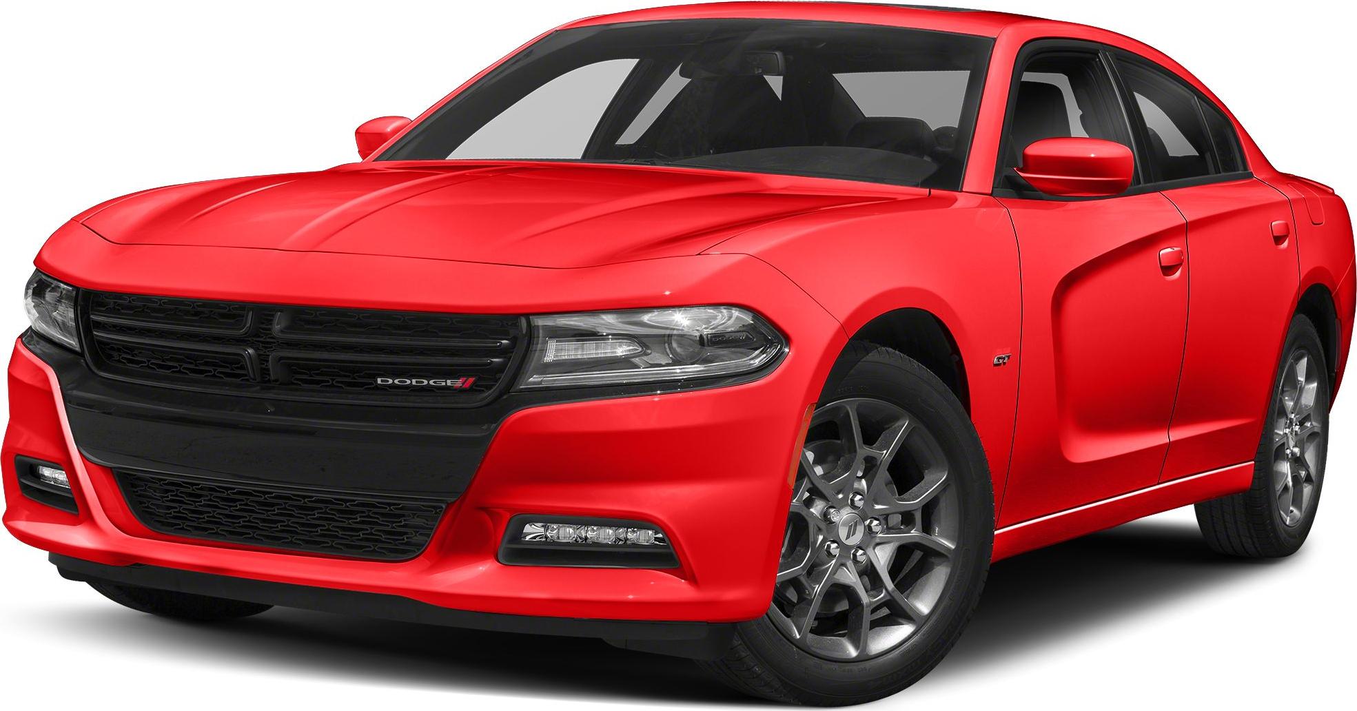 Red sporty sedan with aggressive grille and distinct headlights
