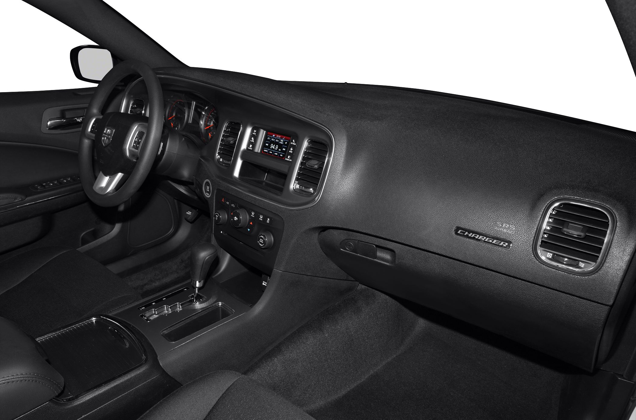 Dashboard, instrument cluster, center console, steering wheel
