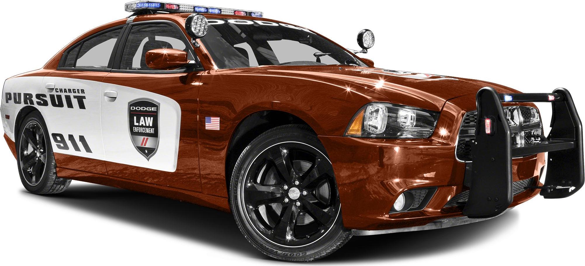 Police pursuit Dodge Charger with push bumper and light bar