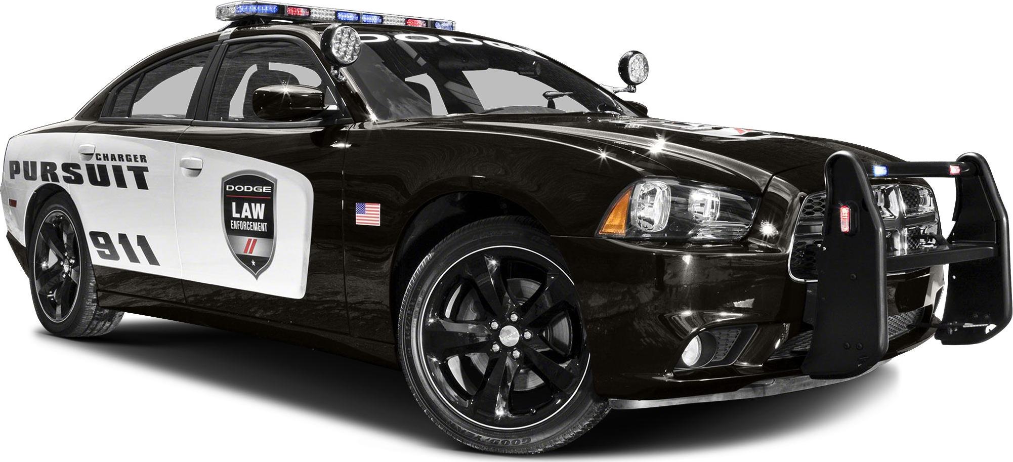Police pursuit Dodge Charger with push bumper and roof lights