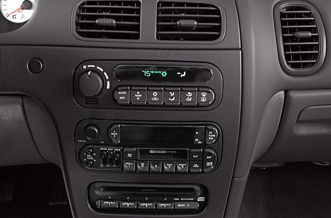 Dashboard center console with climate control and audio system