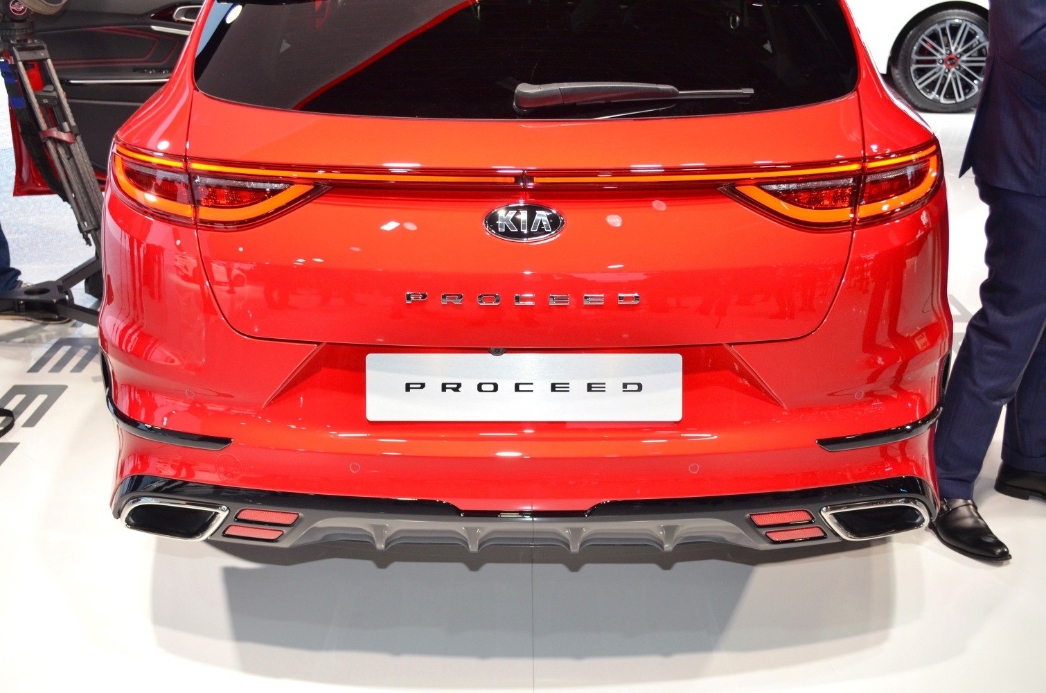 Rear integrated LED tail lights and sporty diffuser with dual exhaust tips