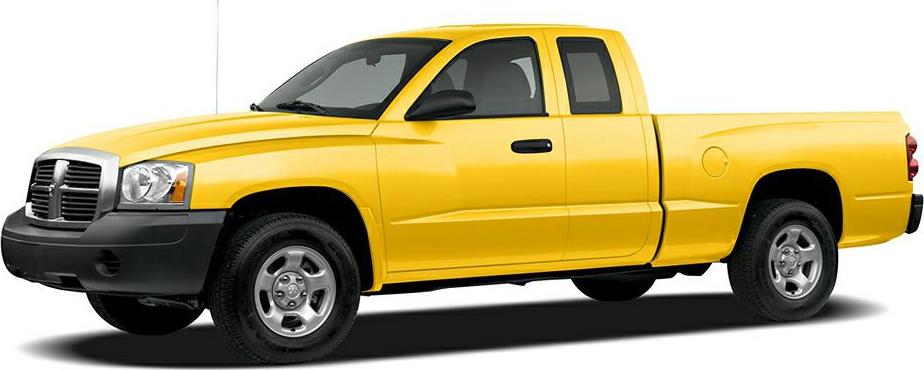 Yellow midsize extended cab pickup truck with black accents and steel wheels