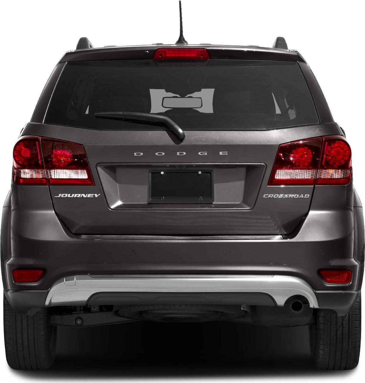 Rear close-up of SUV with taillights, rear wiper, and Crossroad trim badges