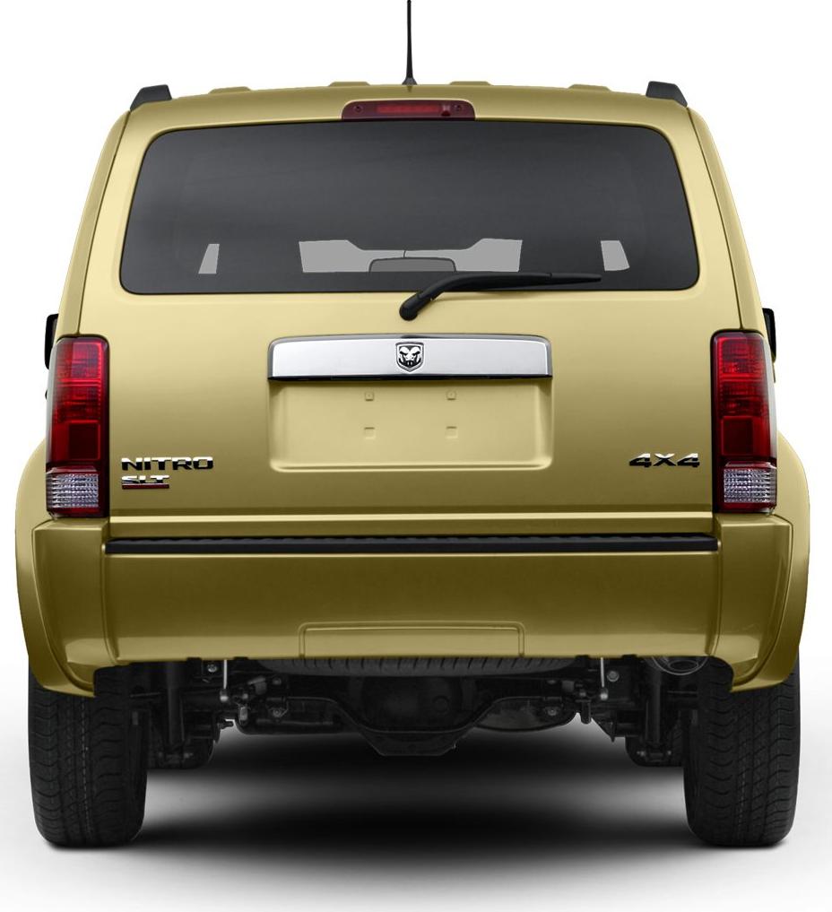 Rear view of an SUV with 4x4 badge and rear windshield wiper