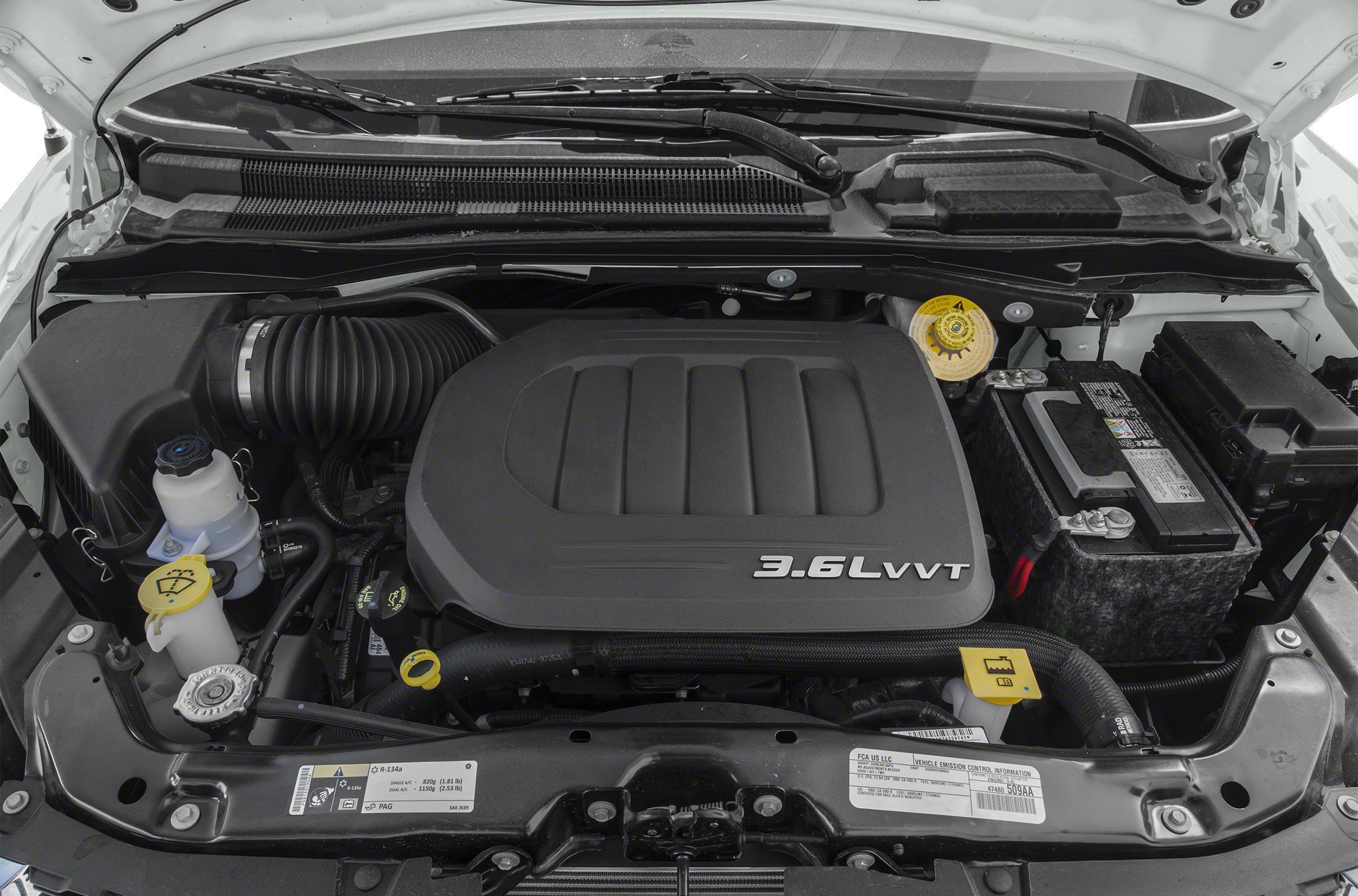 3.6L VVT engine cover and engine bay components