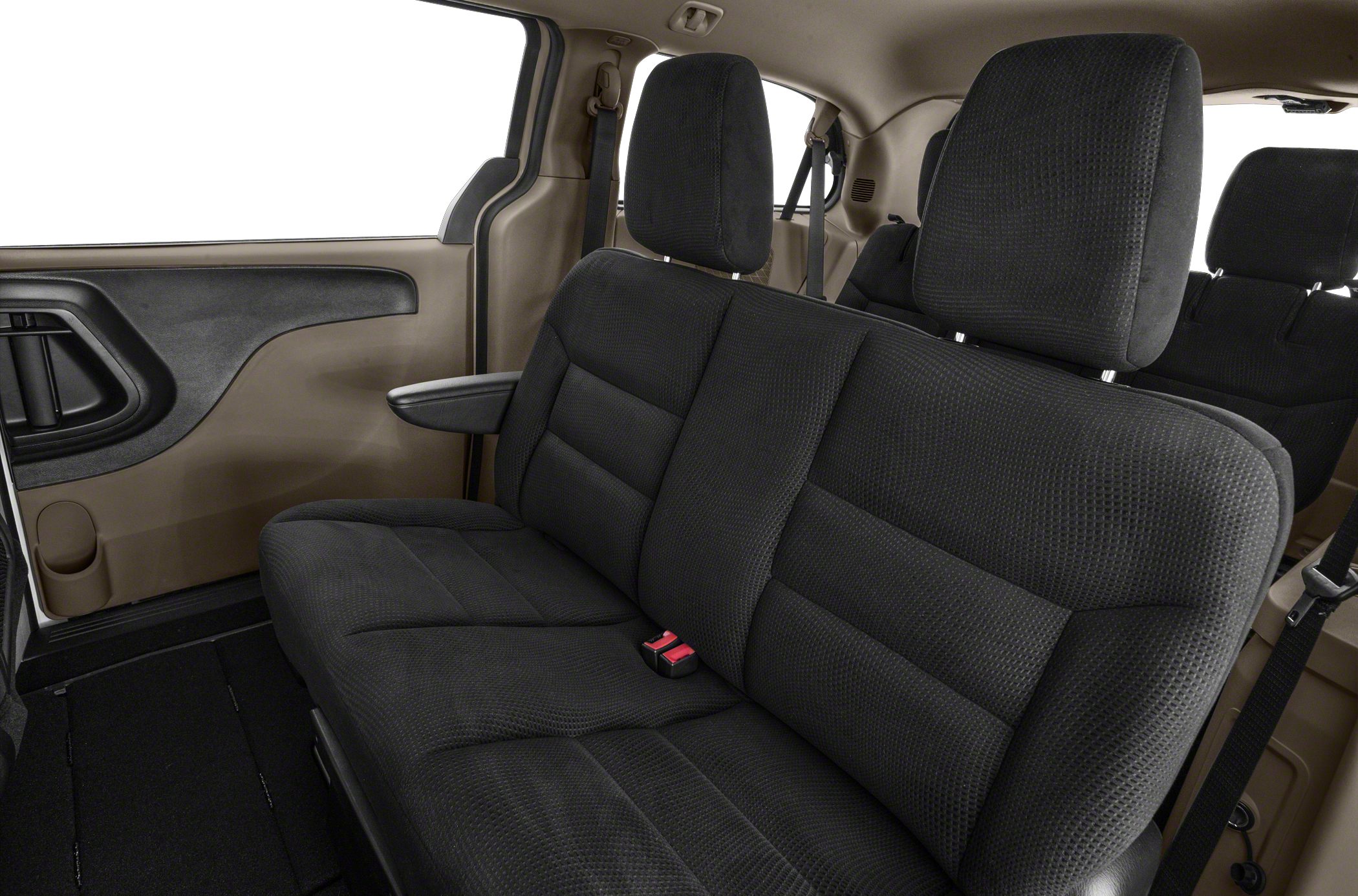 Black fabric rear seats with headrests and armrest