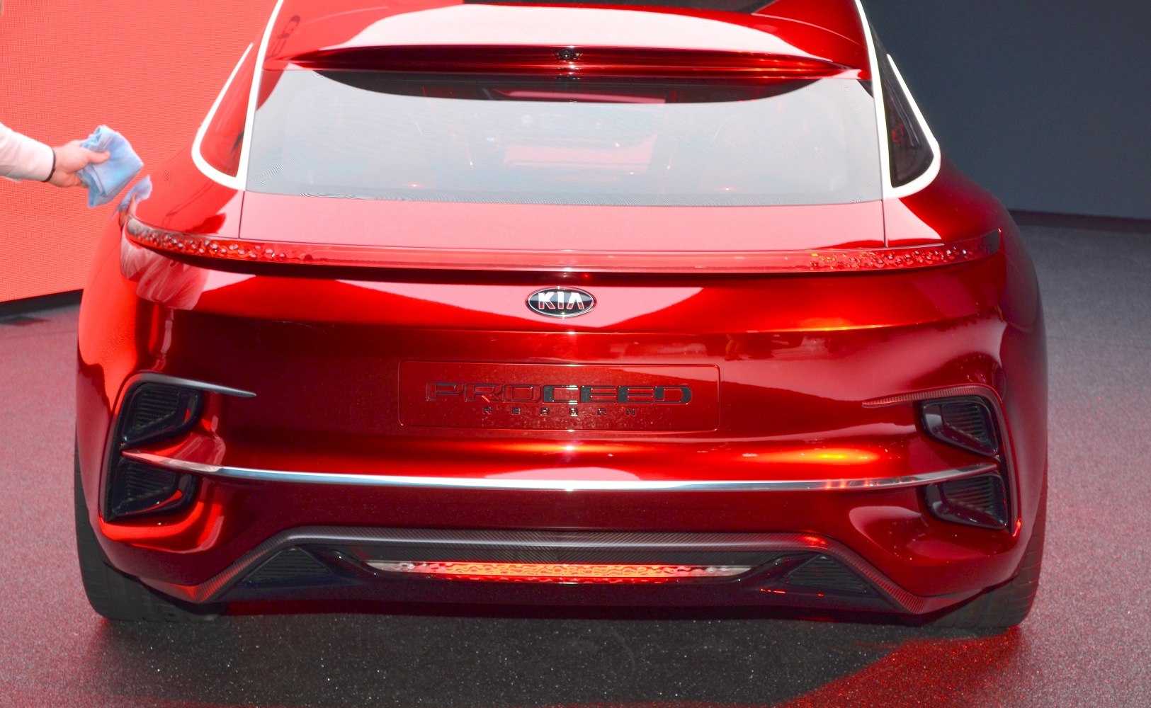 Sleek rear view with continuous LED taillight and aerodynamic bumper