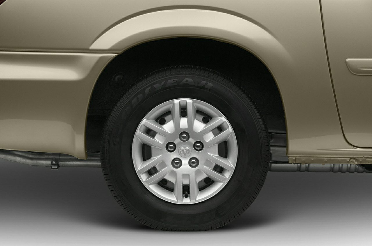 Alloy rim and Goodyear tire close-up on vehicle rear wheel