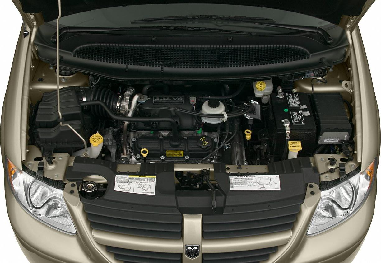 3.3L V6 engine and detailed engine bay layout