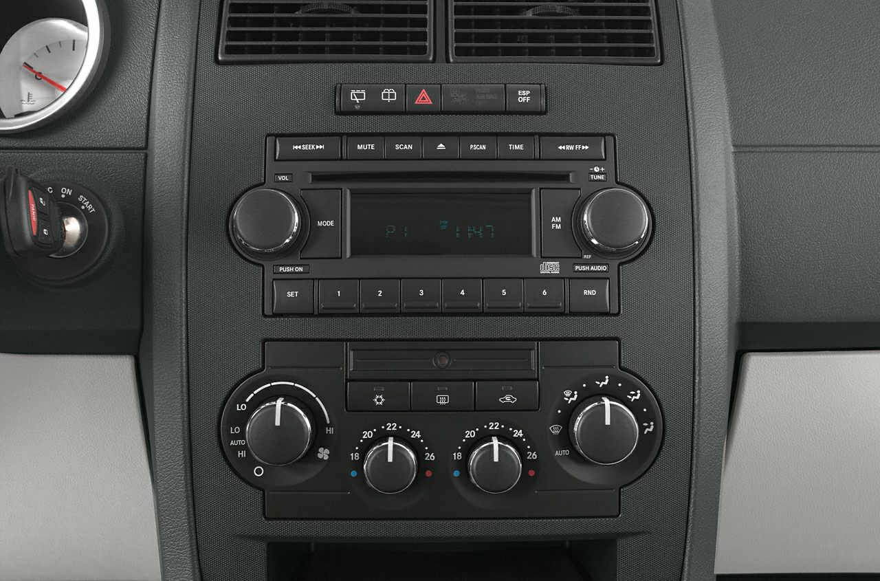Center console with stereo system and climate controls