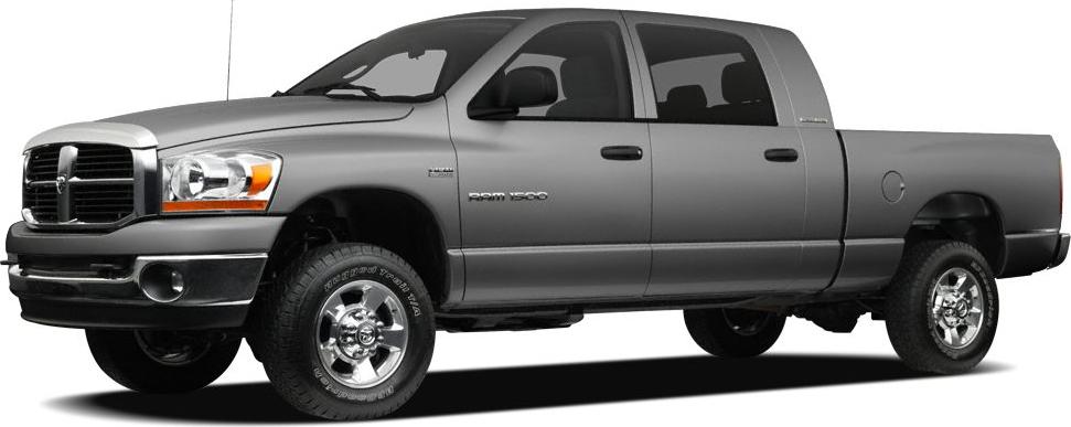 Silver Dodge RAM 1500 III extended crew cab pickup with chrome wheels