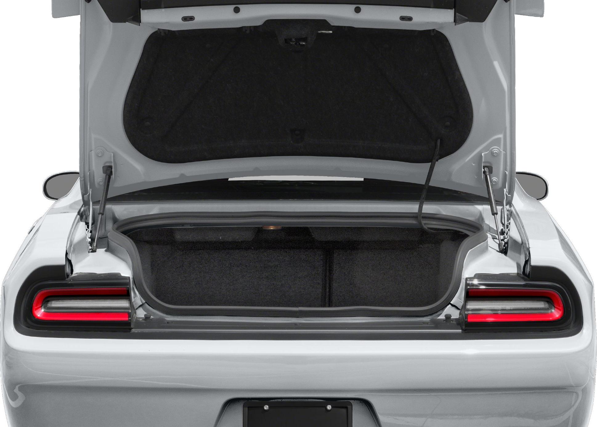 Open rear trunk and taillight design of a muscle car