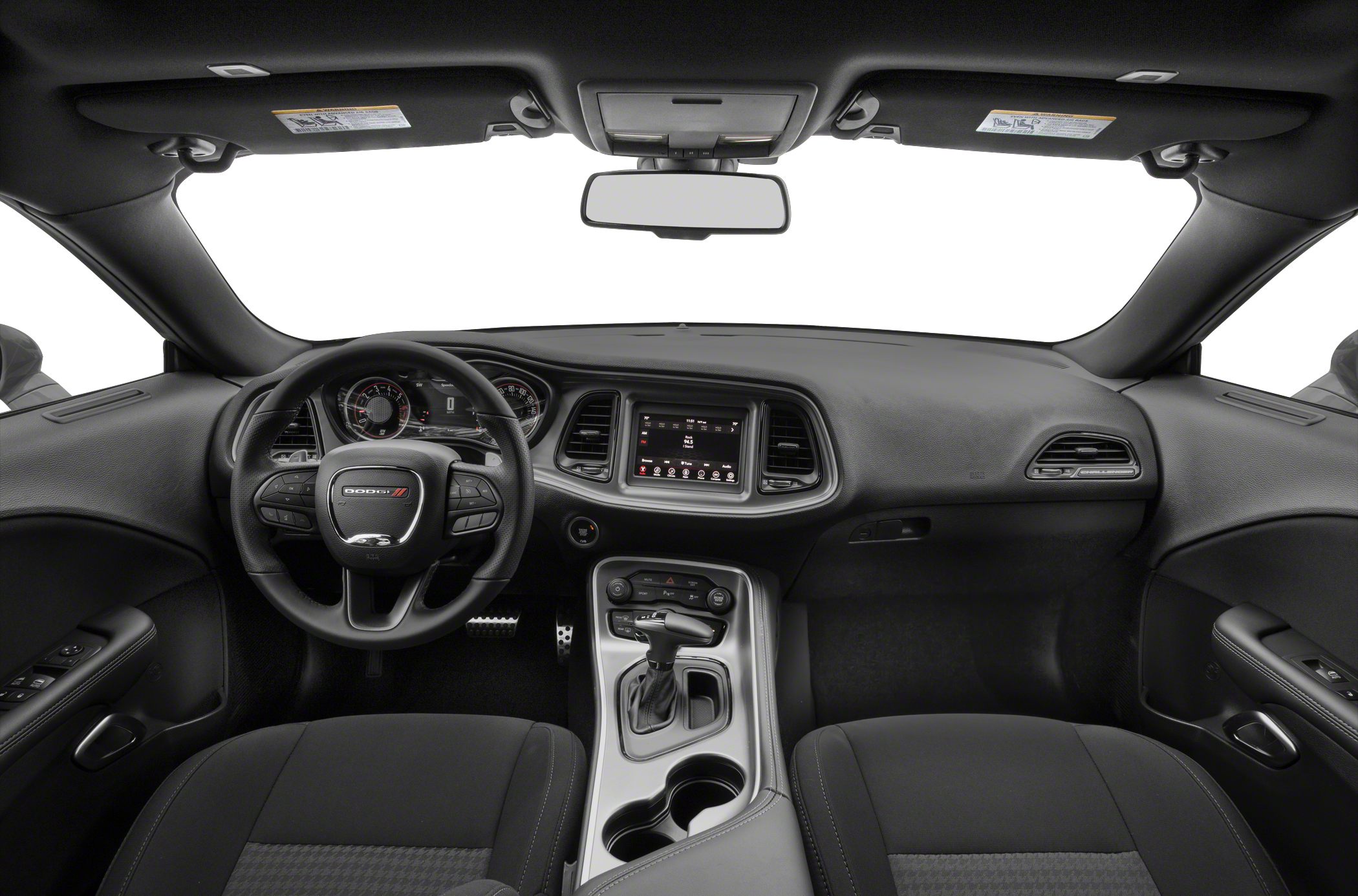 Dashboard, steering wheel, center console with gear shift and infotainment system