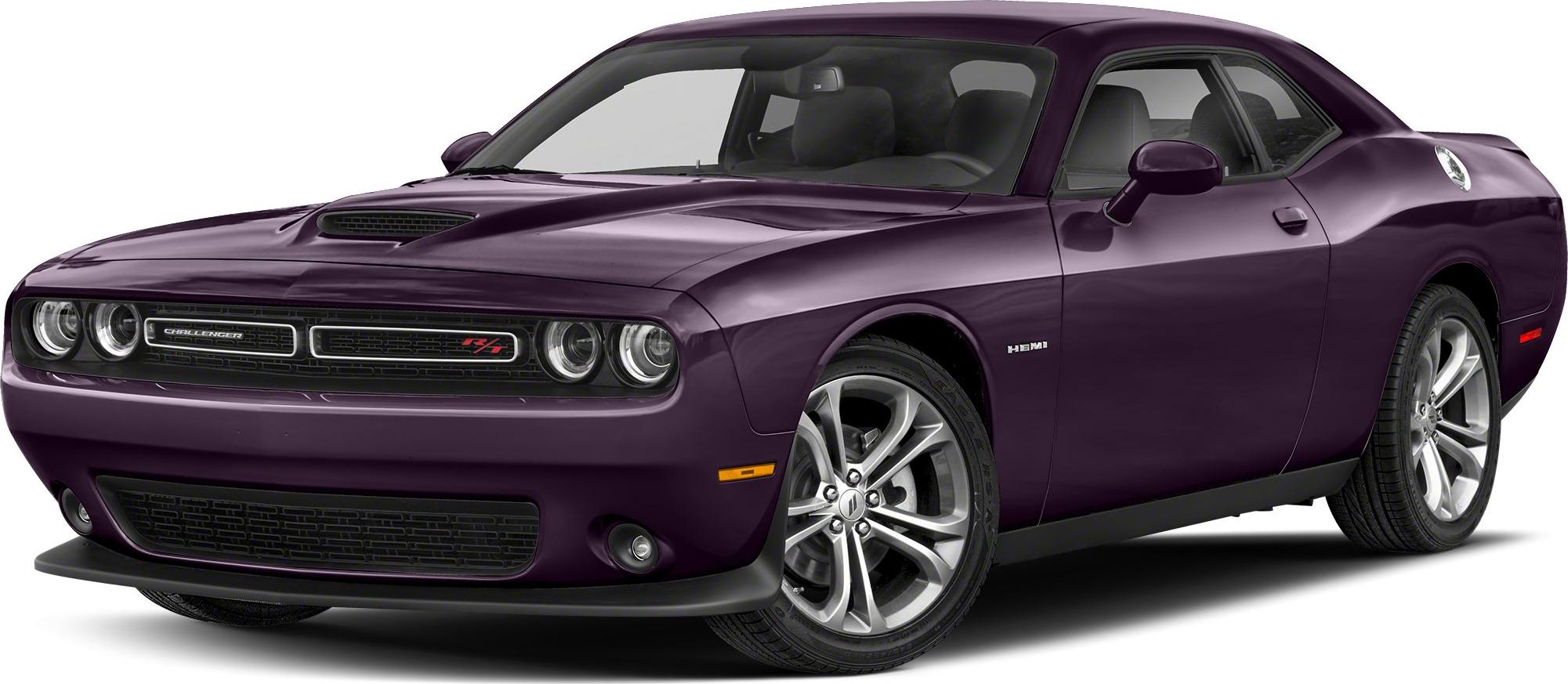 Muscle car front view with hood scoop and R/T grille