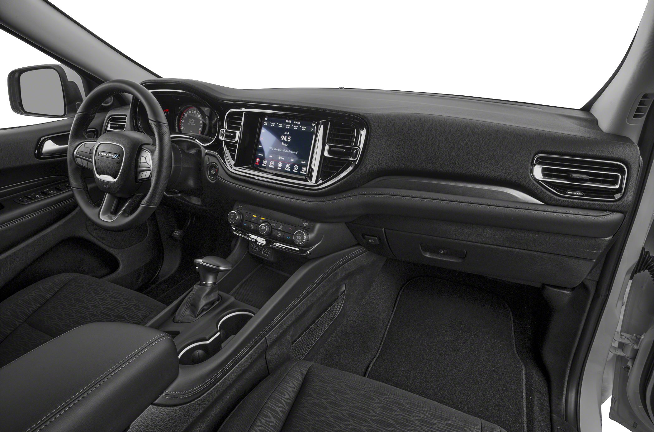 Modern SUV interior with touchscreen infotainment and premium dashboard design