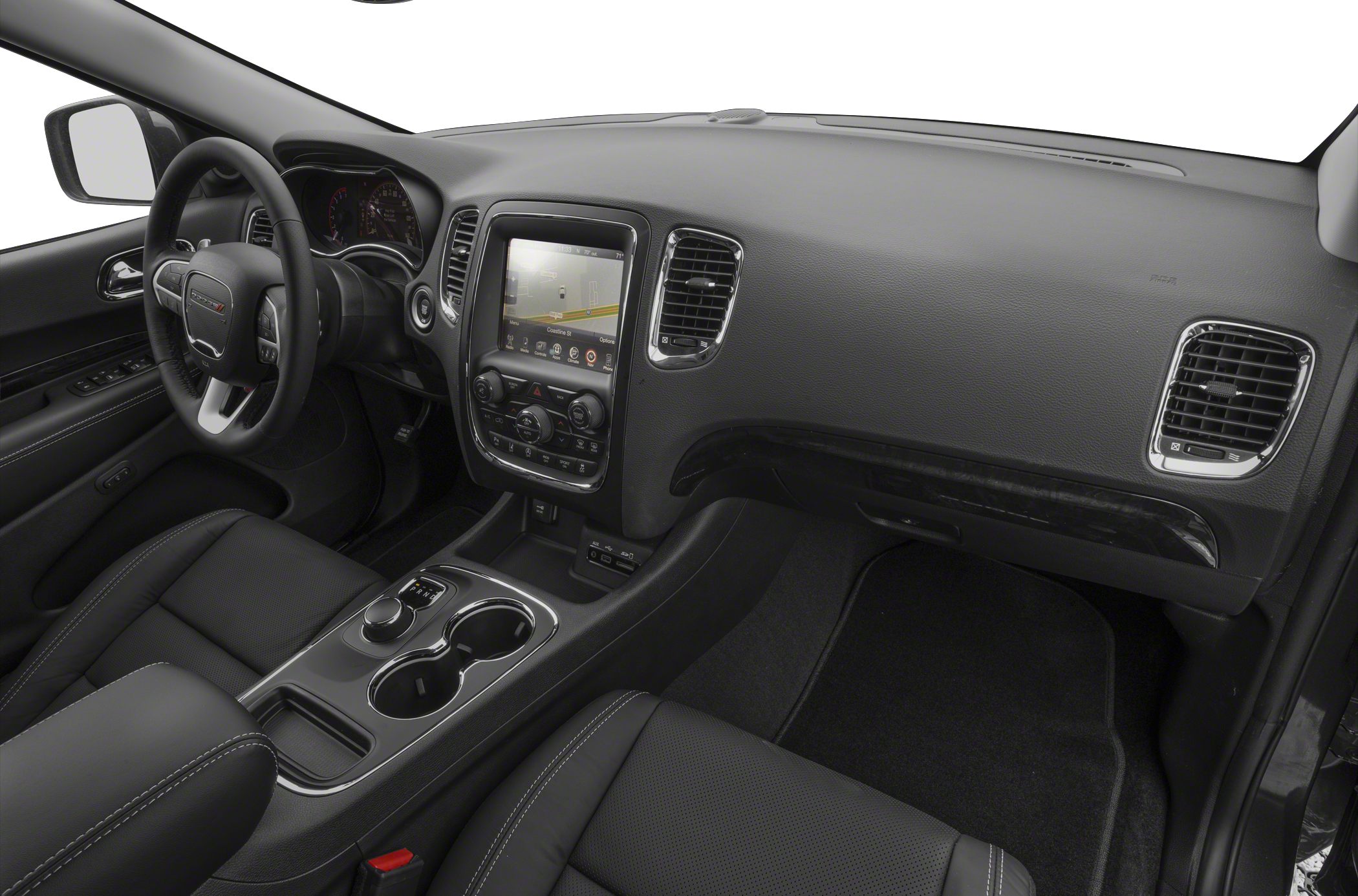 Interior dashboard with touchscreen and modern console layout