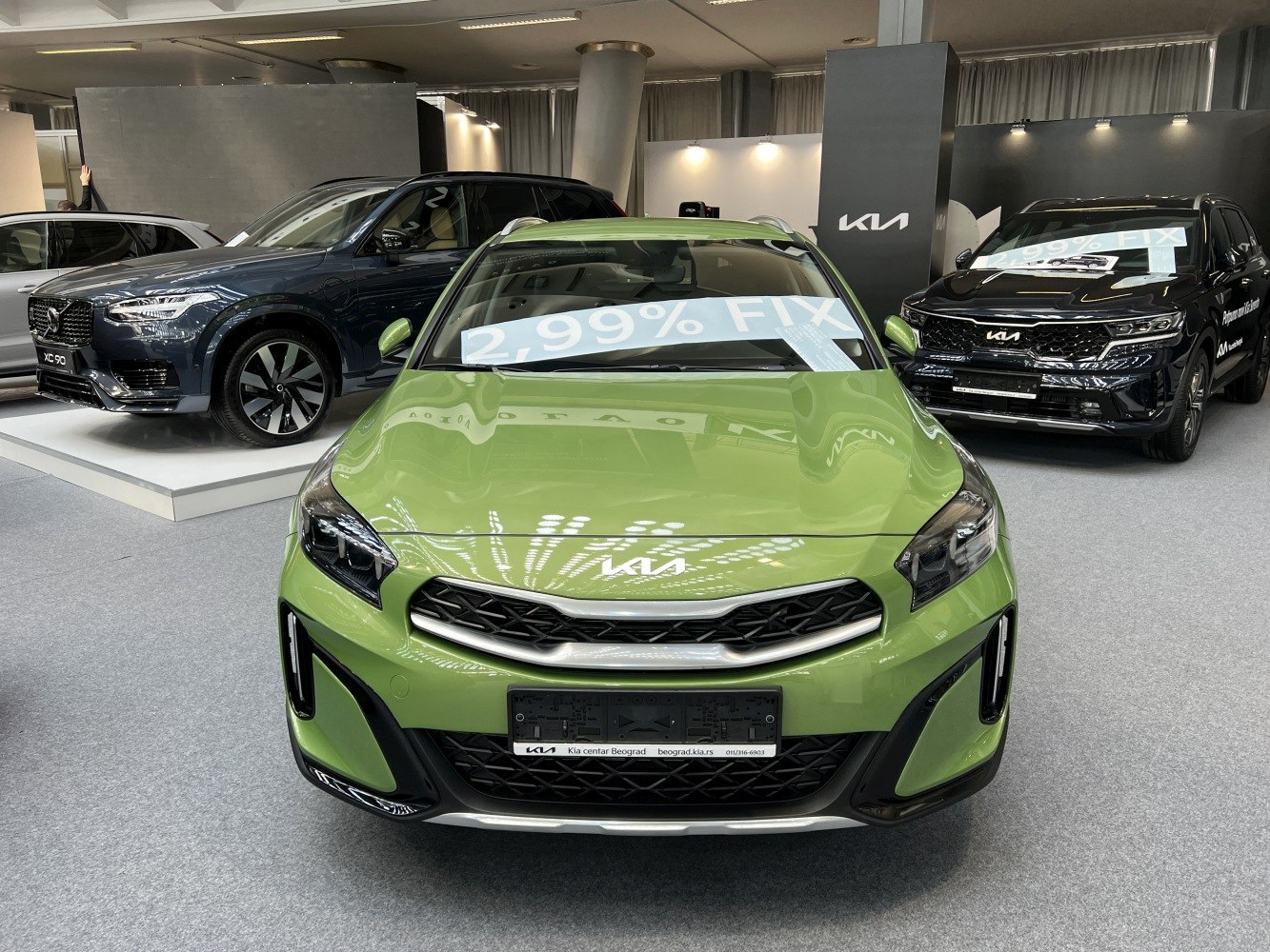 Front view with sleek headlights and updated grille