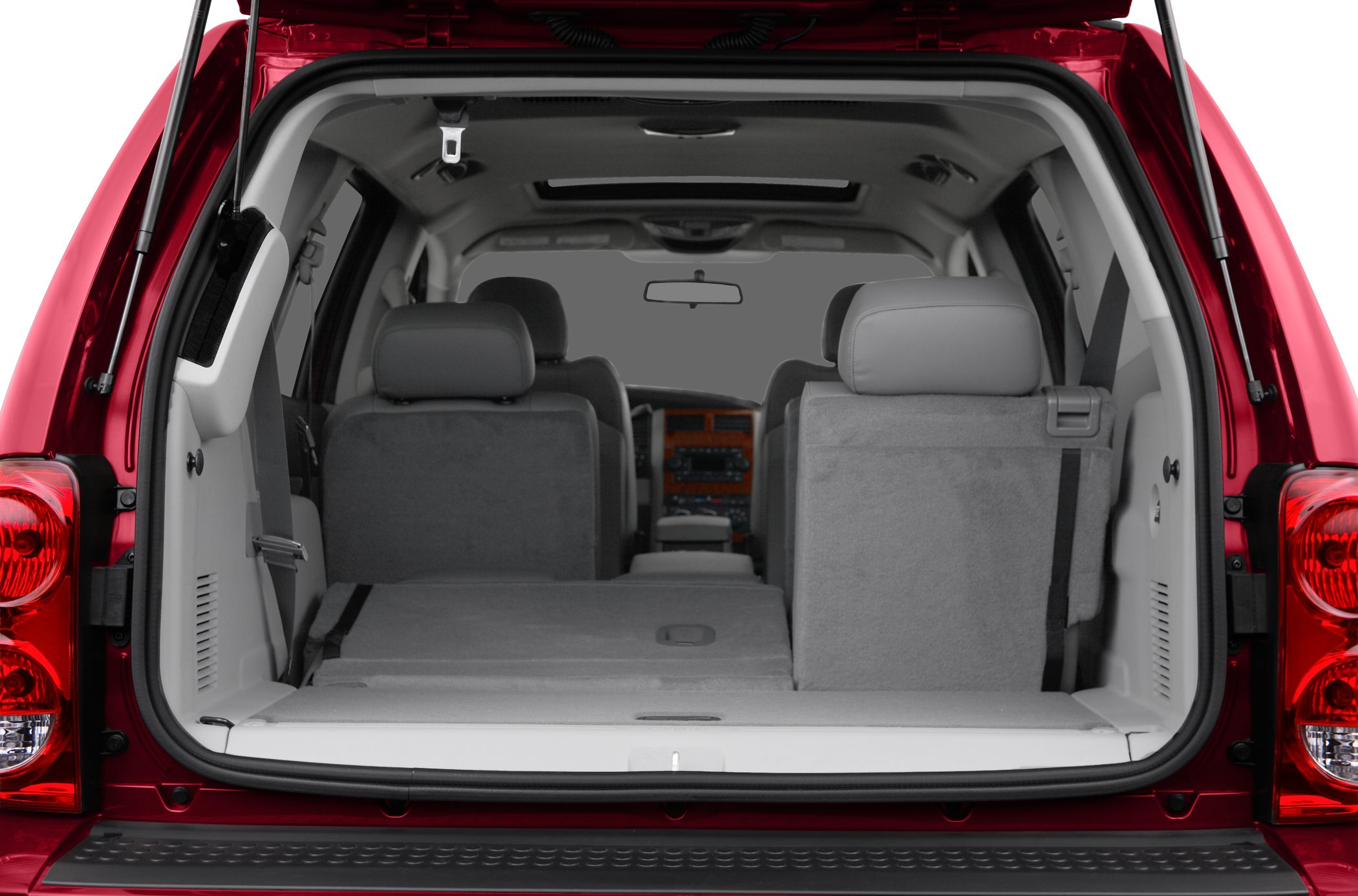 Spacious SUV cargo area with partially folded rear seats