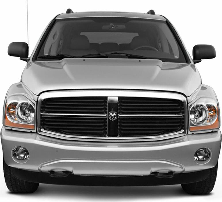 Bold front grille with dual headlights and amber turn signals