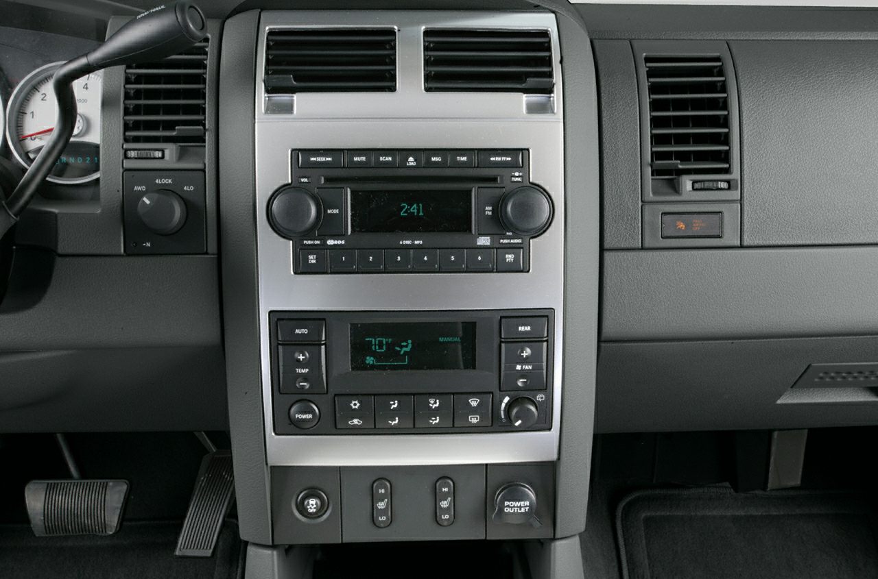 Center console with audio and climate control panel
