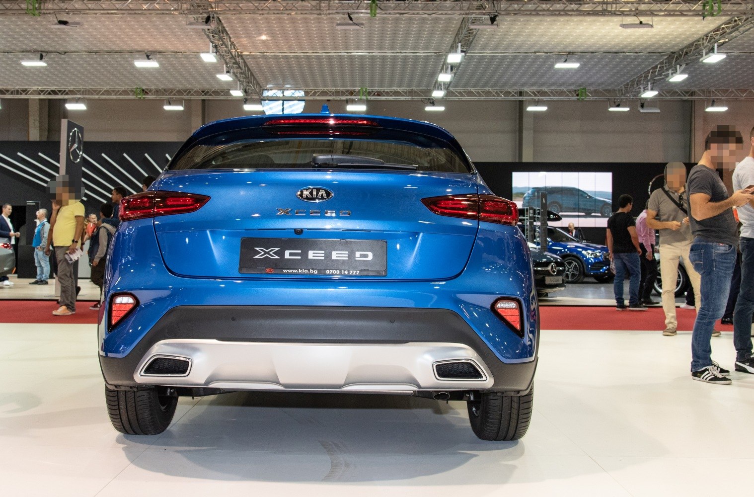 Rear view of compact crossover with sleek taillights and dual exhaust