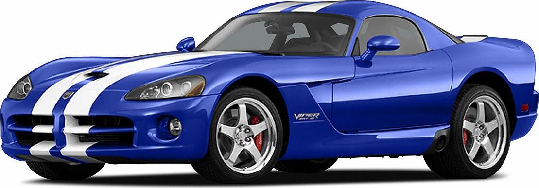 Blue coupe with white dual racing stripes and alloy wheels