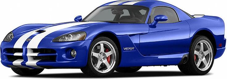 Blue sports coupe with racing stripes and aerodynamic body.