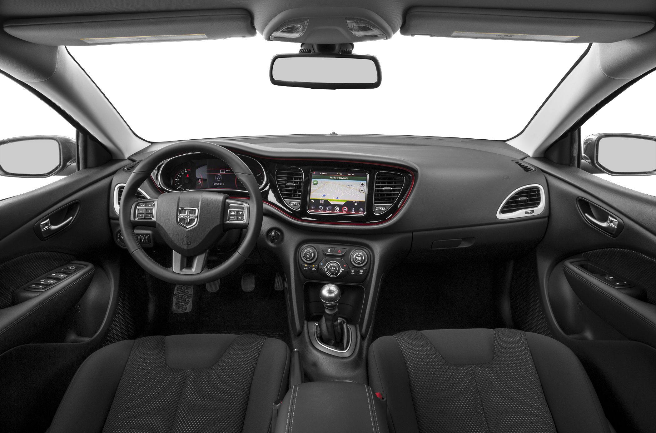 Dashboard with touchscreen navigation and manual gear shift
