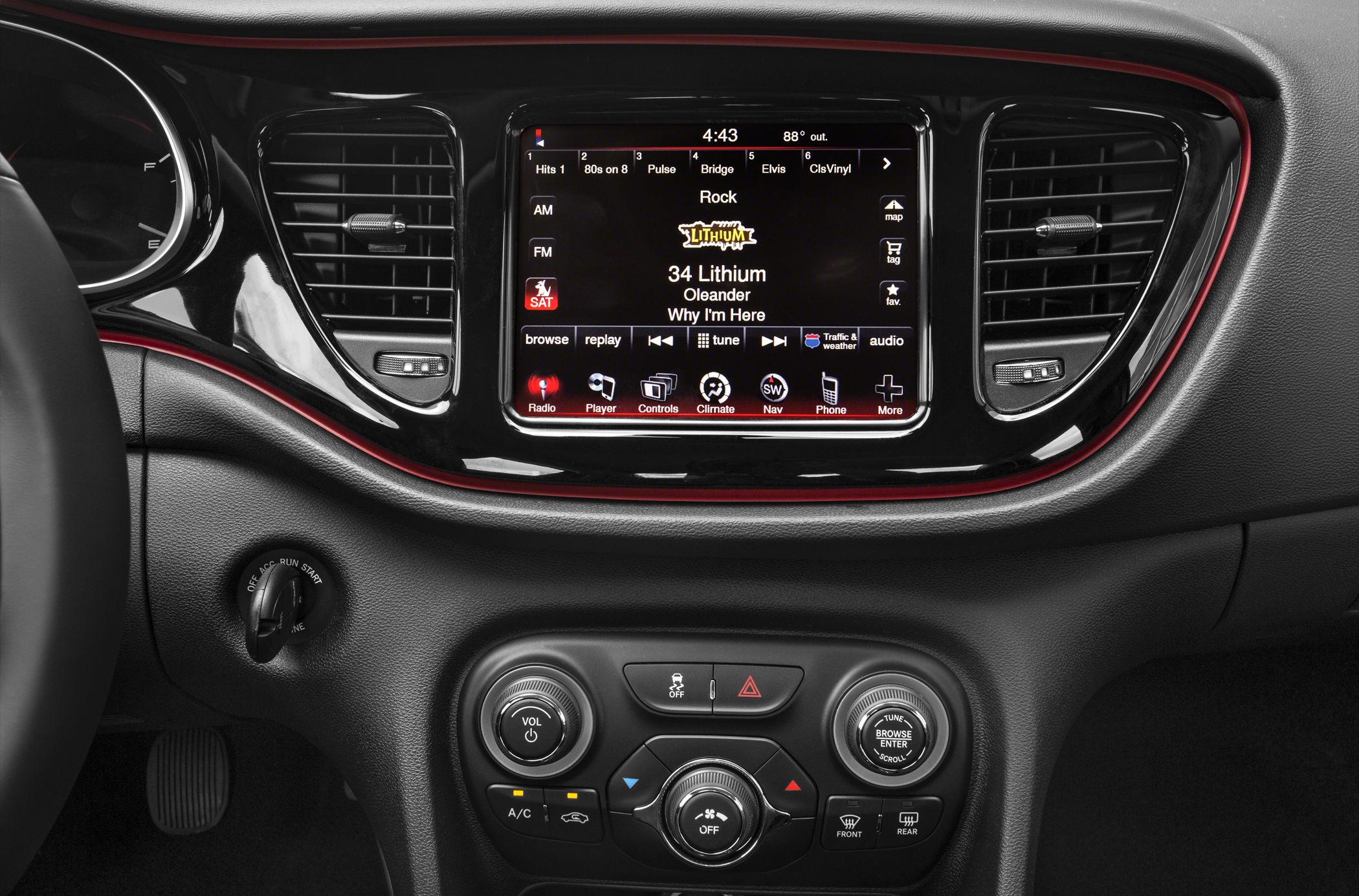 Touchscreen infotainment with climate and audio controls