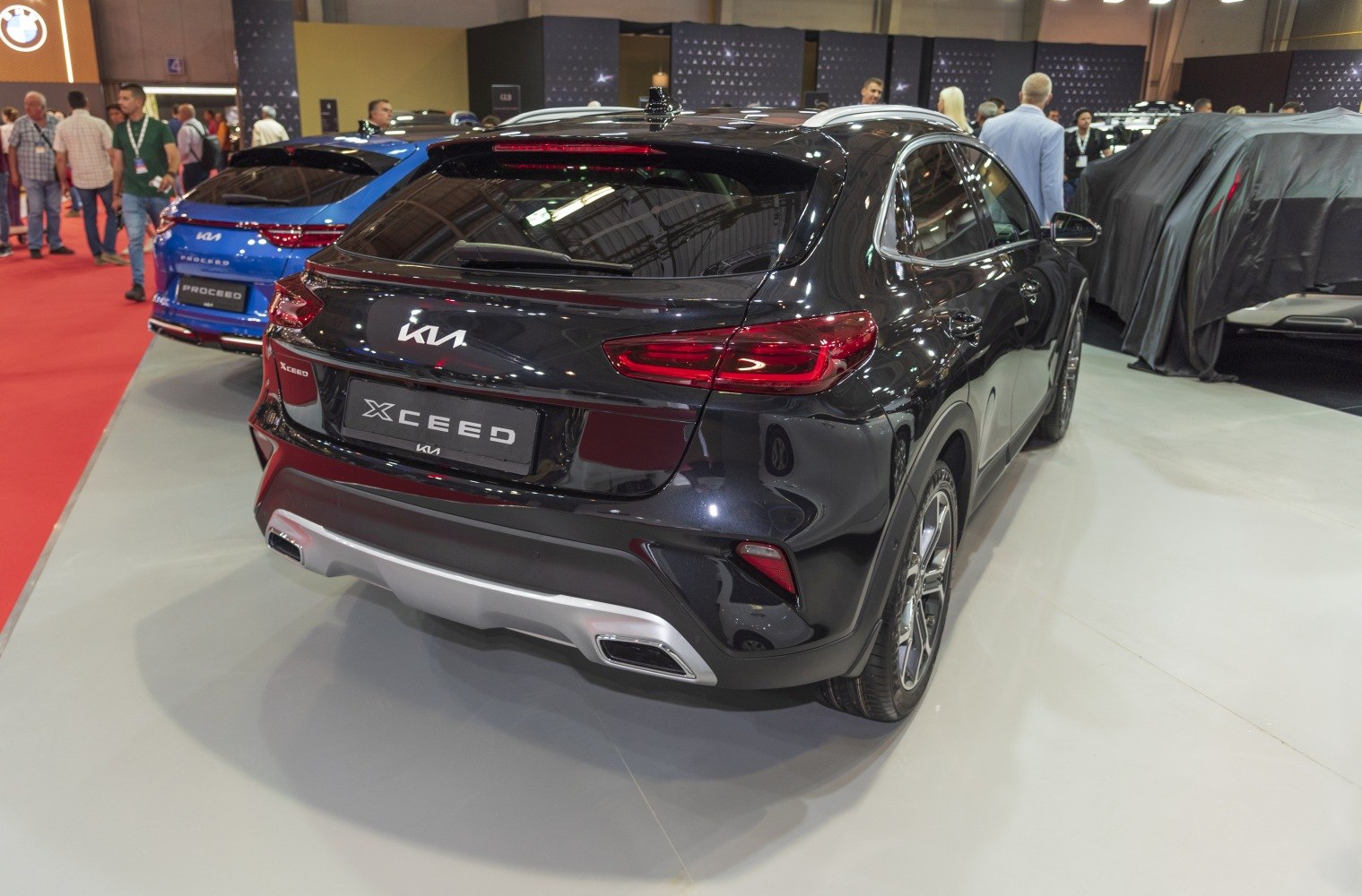 Rear view with LED taillights and dual exhaust tips