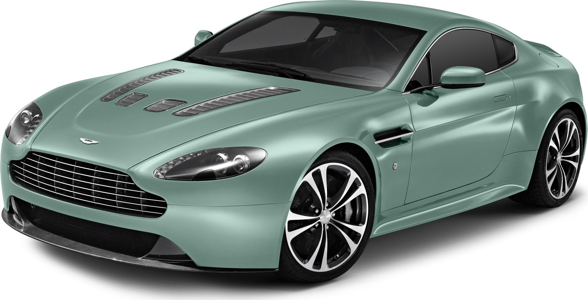 Sports coupe front side view with aerodynamic hood vents and stylish alloy wheels